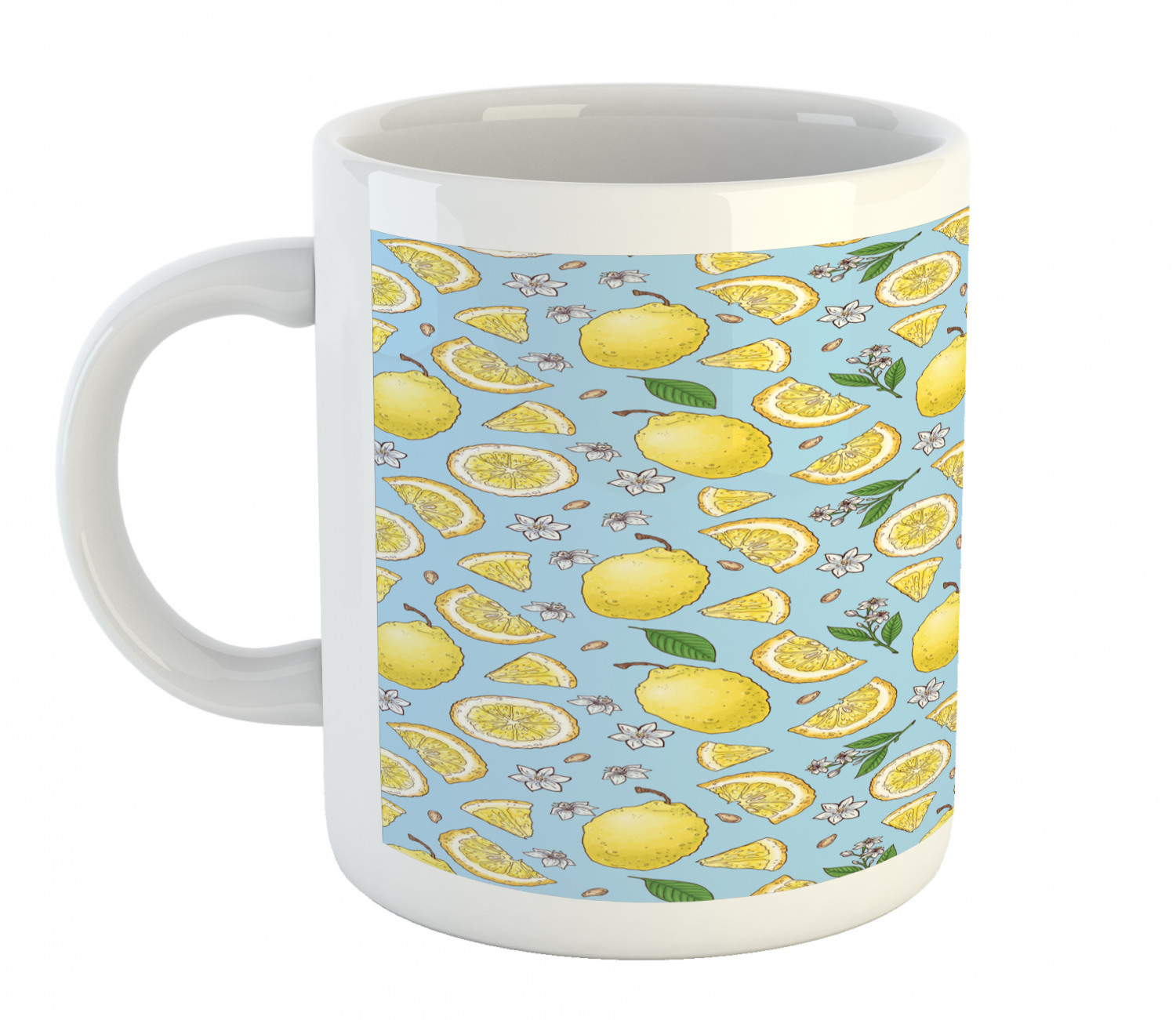 Ambesonne Lemons Pattern Ceramic Coffee Mug Cup for Water Tea Drinks, 11 oz - Picture 71 of 244