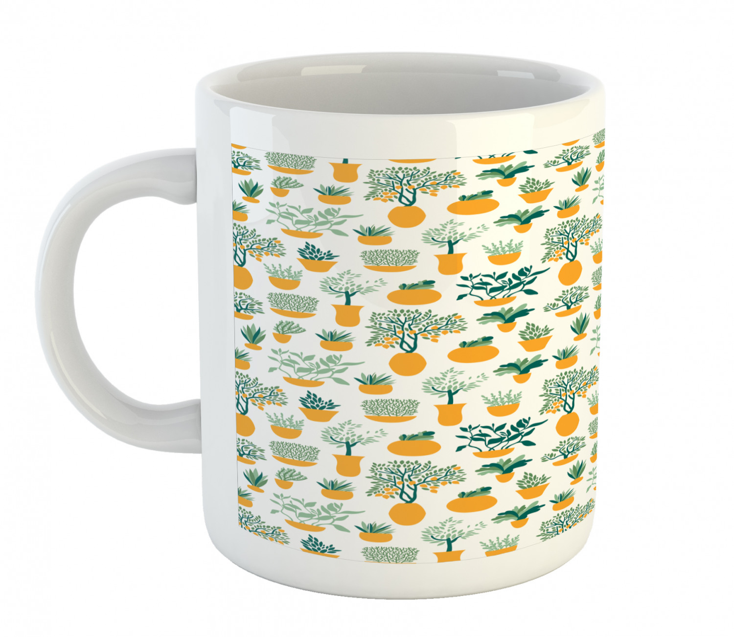Ambesonne Lemons Pattern Ceramic Coffee Mug Cup for Water Tea Drinks, 11 oz - Picture 219 of 244