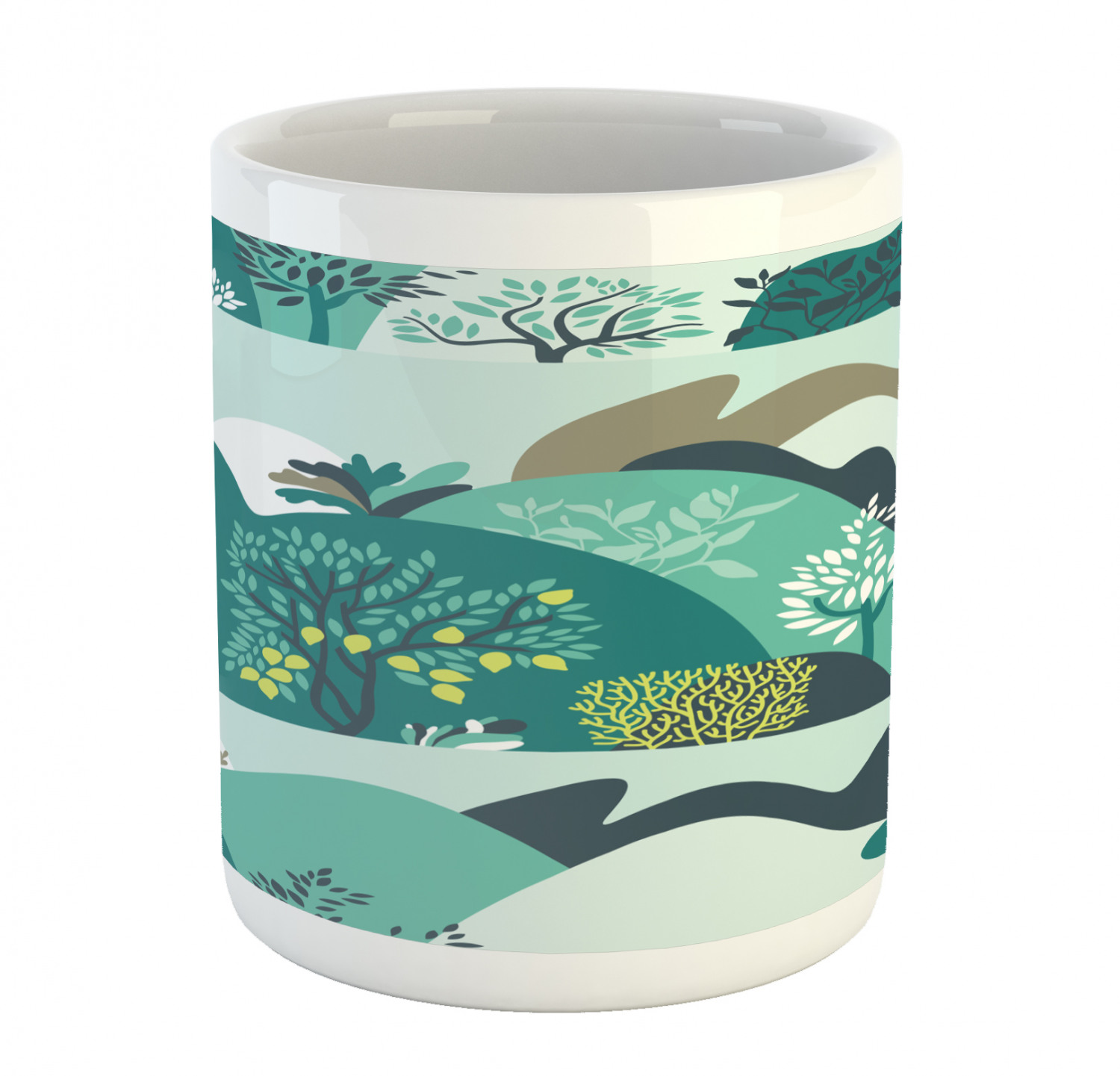 Ambesonne Lemons Pattern Ceramic Coffee Mug Cup for Water Tea Drinks, 11 oz - Picture 213 of 244