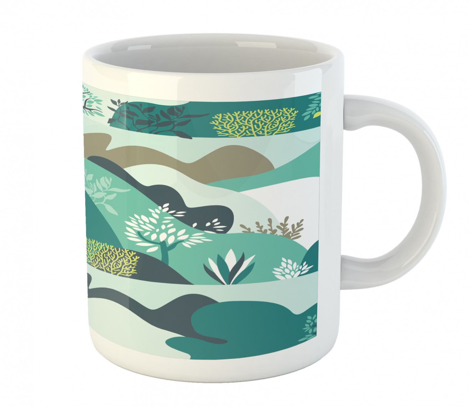 Ambesonne Lemons Pattern Ceramic Coffee Mug Cup for Water Tea Drinks, 11 oz - Picture 214 of 244
