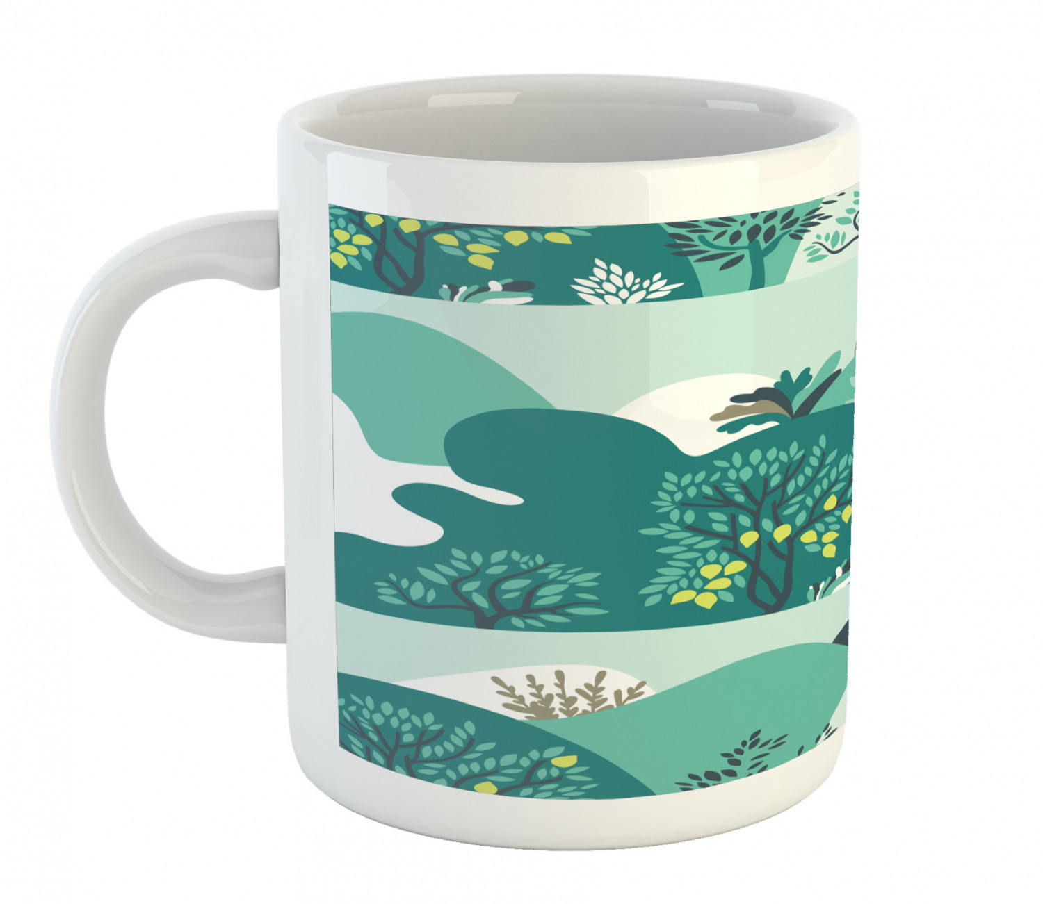 Ambesonne Lemons Pattern Ceramic Coffee Mug Cup for Water Tea Drinks, 11 oz - Picture 215 of 244