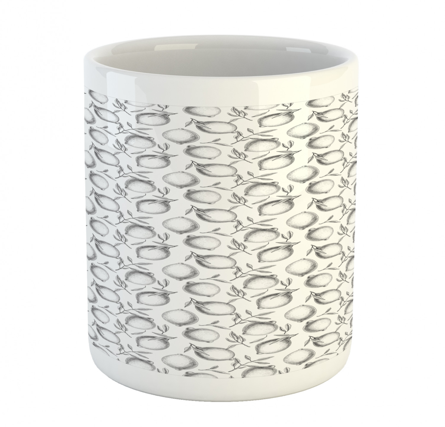 Ambesonne Lemons Pattern Ceramic Coffee Mug Cup for Water Tea Drinks, 11 oz - Picture 141 of 244