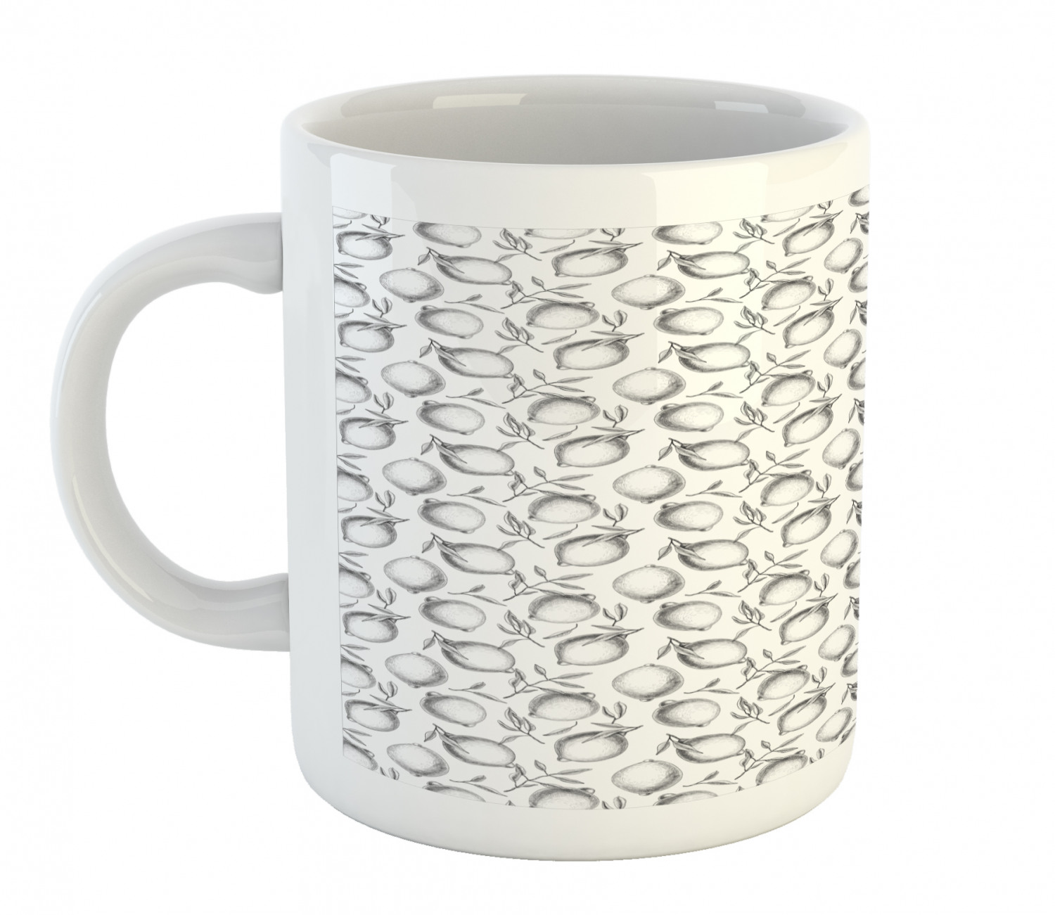 Ambesonne Lemons Pattern Ceramic Coffee Mug Cup for Water Tea Drinks, 11 oz - Picture 143 of 244