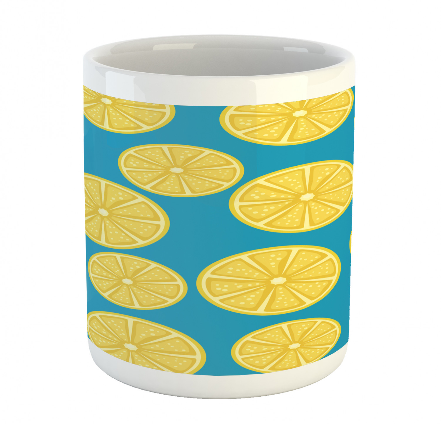 Ambesonne Lemons Pattern Ceramic Coffee Mug Cup for Water Tea Drinks, 11 oz - Picture 225 of 244