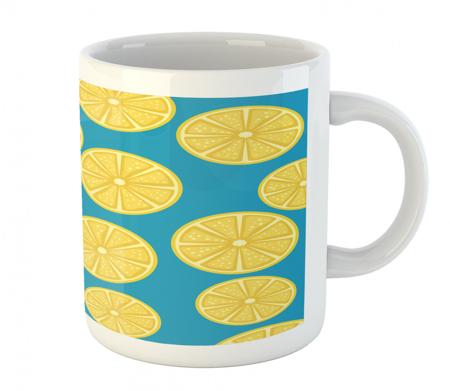 Ambesonne Lemons Pattern Ceramic Coffee Mug Cup for Water Tea Drinks, 11 oz - Picture 226 of 244