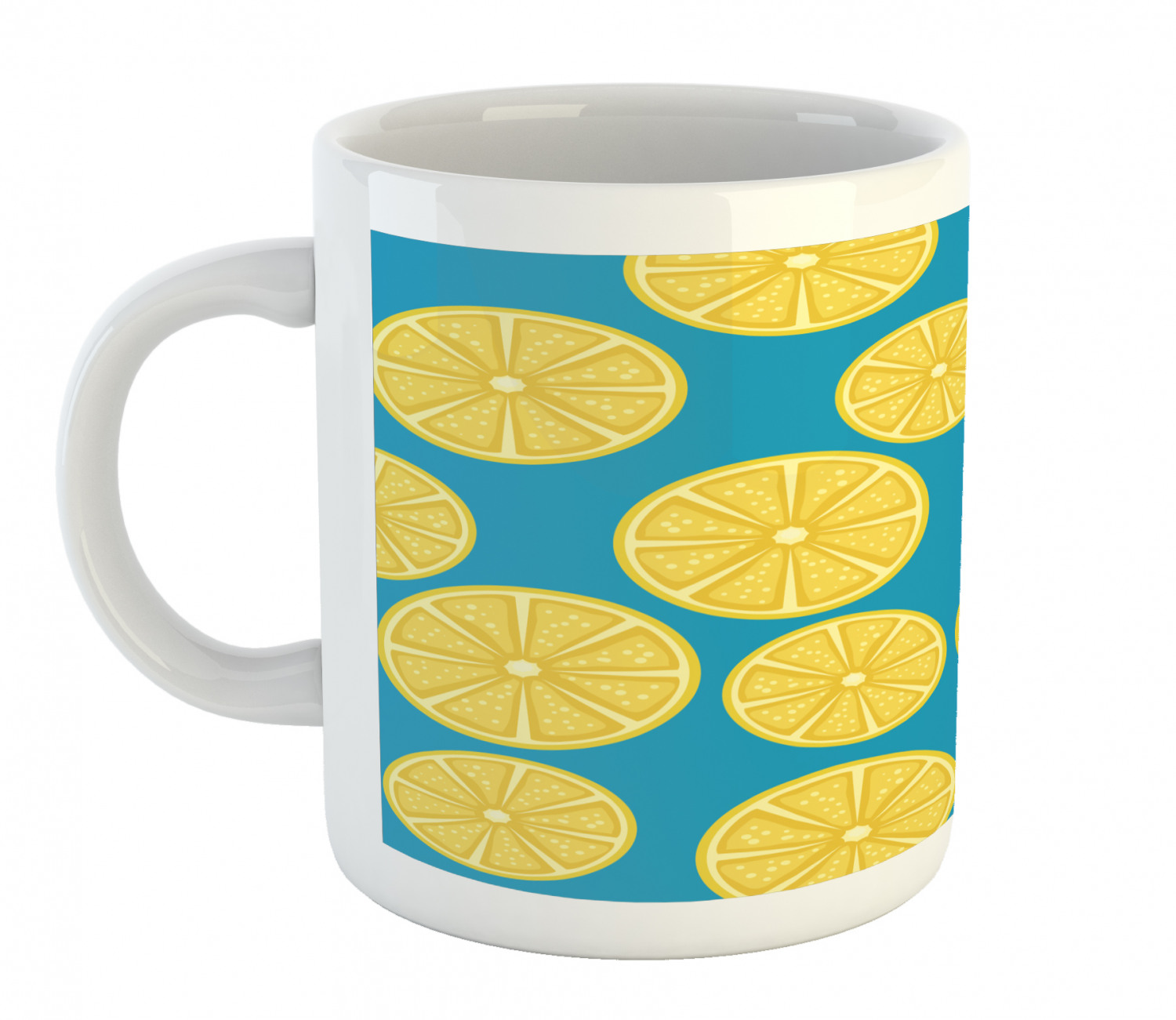 Ambesonne Lemons Pattern Ceramic Coffee Mug Cup for Water Tea Drinks, 11 oz - Picture 227 of 244