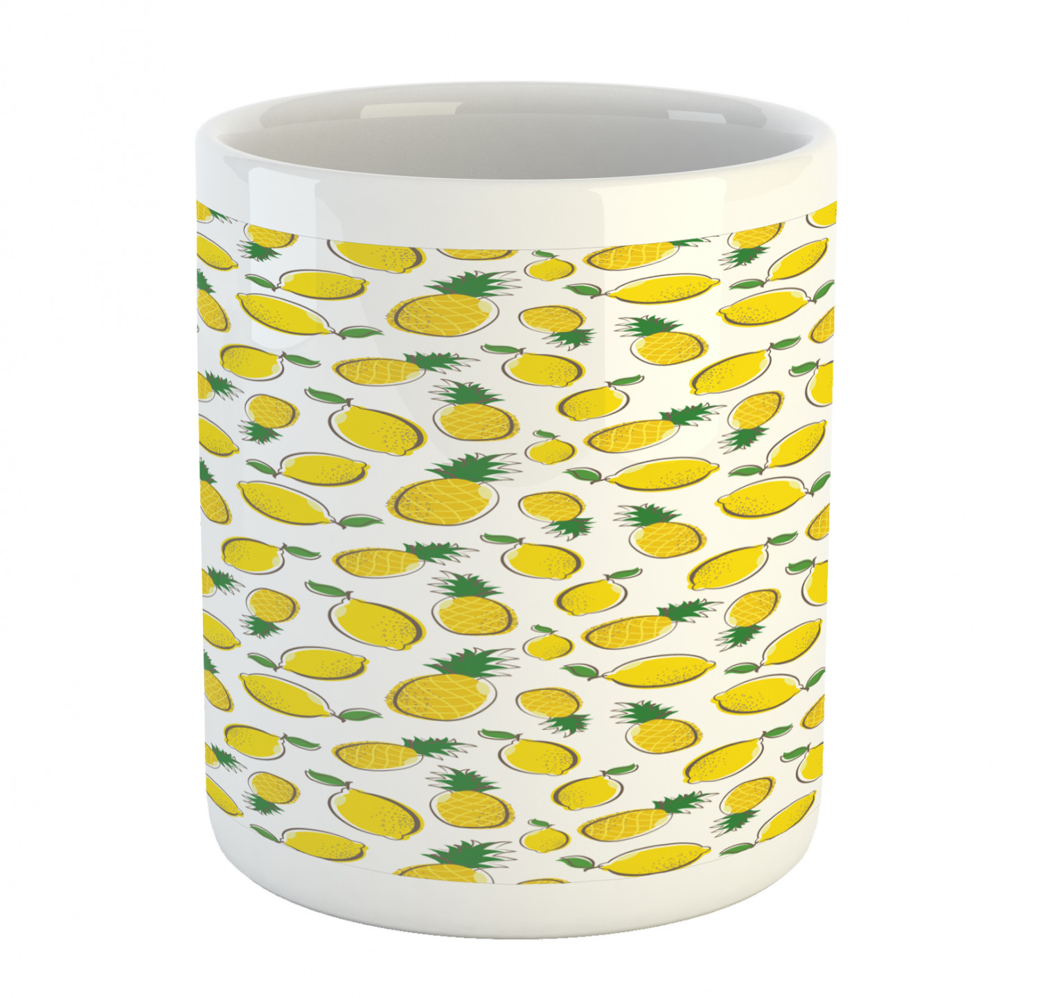 Ambesonne Lemons Pattern Ceramic Coffee Mug Cup for Water Tea Drinks, 11 oz - Picture 109 of 244