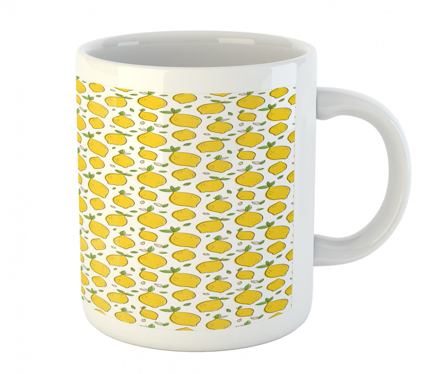 Ambesonne Lemons Pattern Ceramic Coffee Mug Cup for Water Tea Drinks, 11 oz - Picture 34 of 244