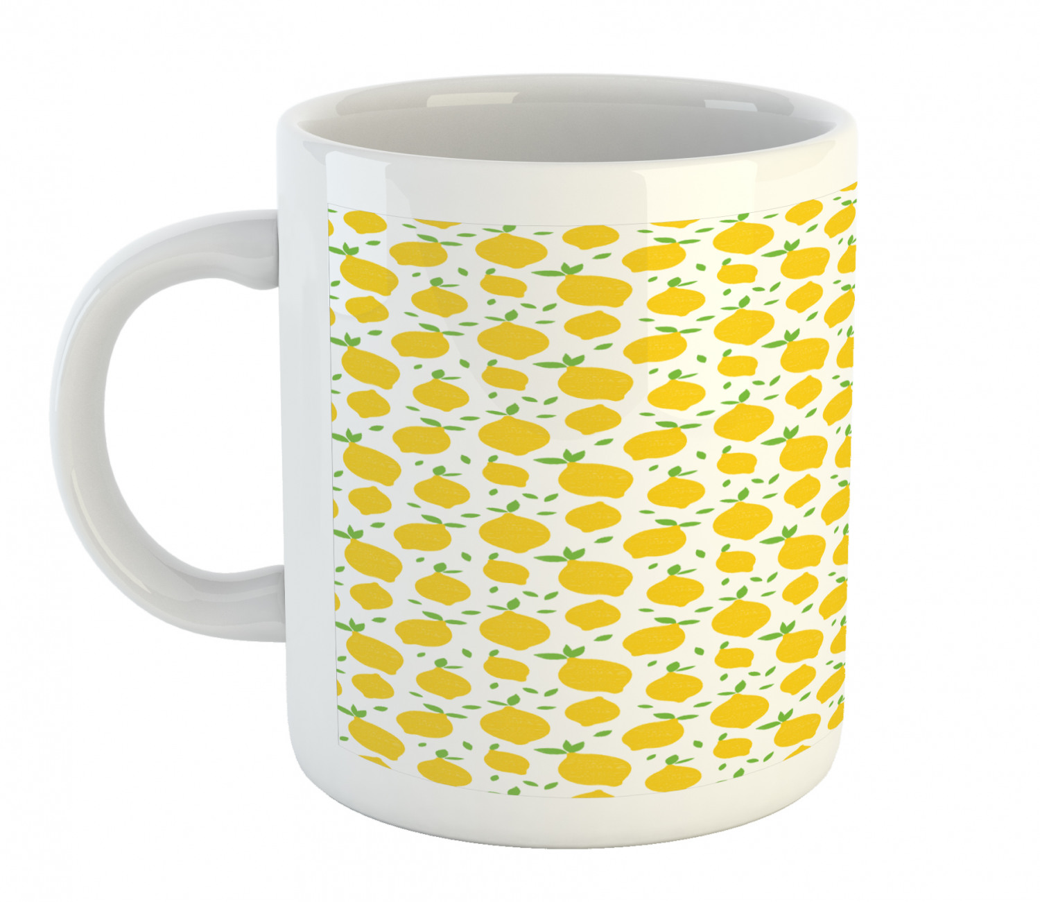 Ambesonne Lemons Pattern Ceramic Coffee Mug Cup for Water Tea Drinks, 11 oz - Picture 139 of 244