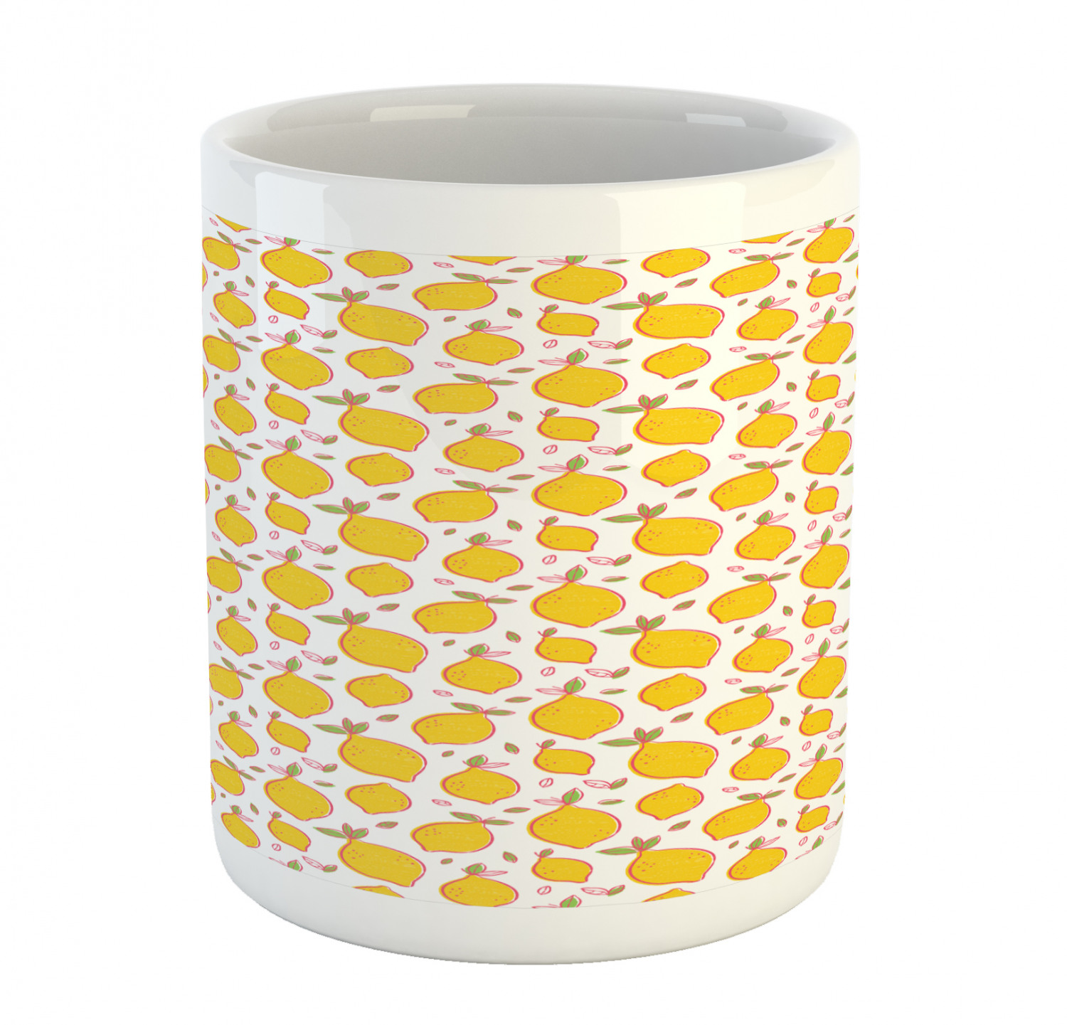 Ambesonne Lemons Pattern Ceramic Coffee Mug Cup for Water Tea Drinks, 11 oz - Picture 101 of 244