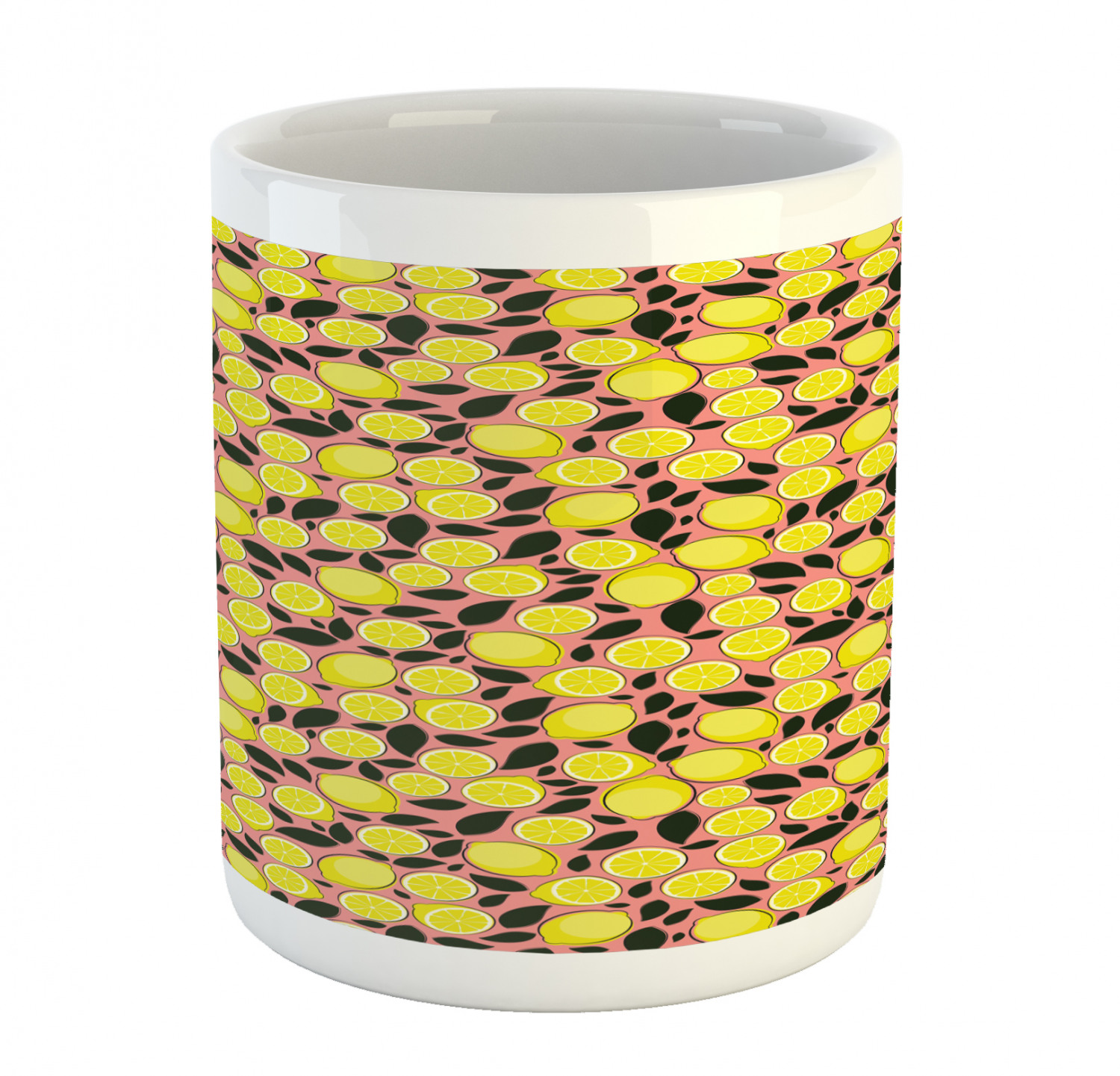 Ambesonne Lemons Pattern Ceramic Coffee Mug Cup for Water Tea Drinks, 11 oz - Picture 205 of 244