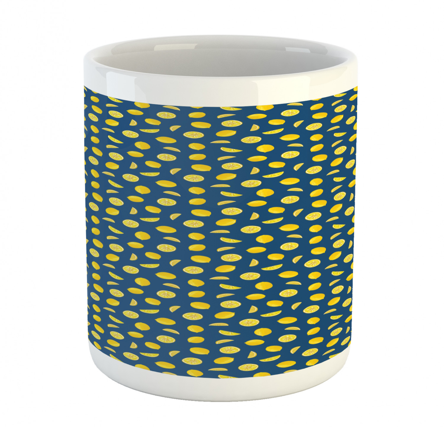 Ambesonne Lemons Pattern Ceramic Coffee Mug Cup for Water Tea Drinks, 11 oz - Picture 233 of 244