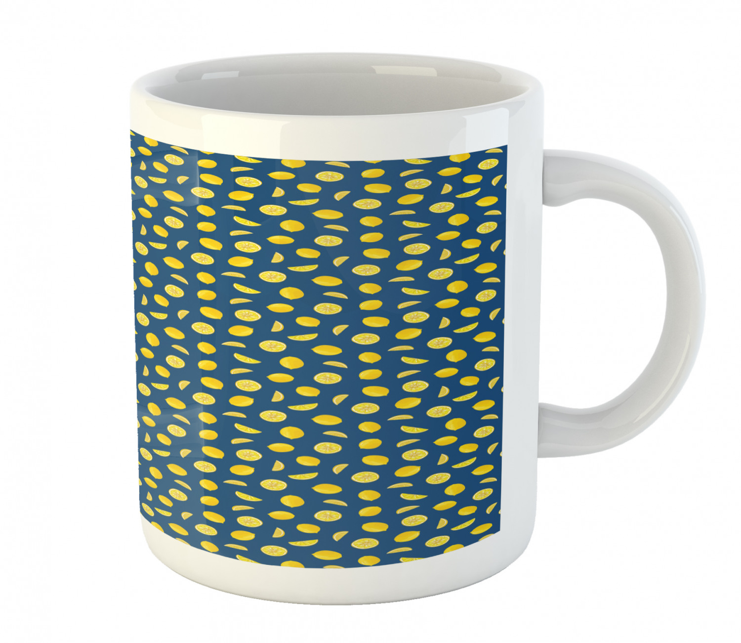 Ambesonne Lemons Pattern Ceramic Coffee Mug Cup for Water Tea Drinks, 11 oz - Picture 234 of 244