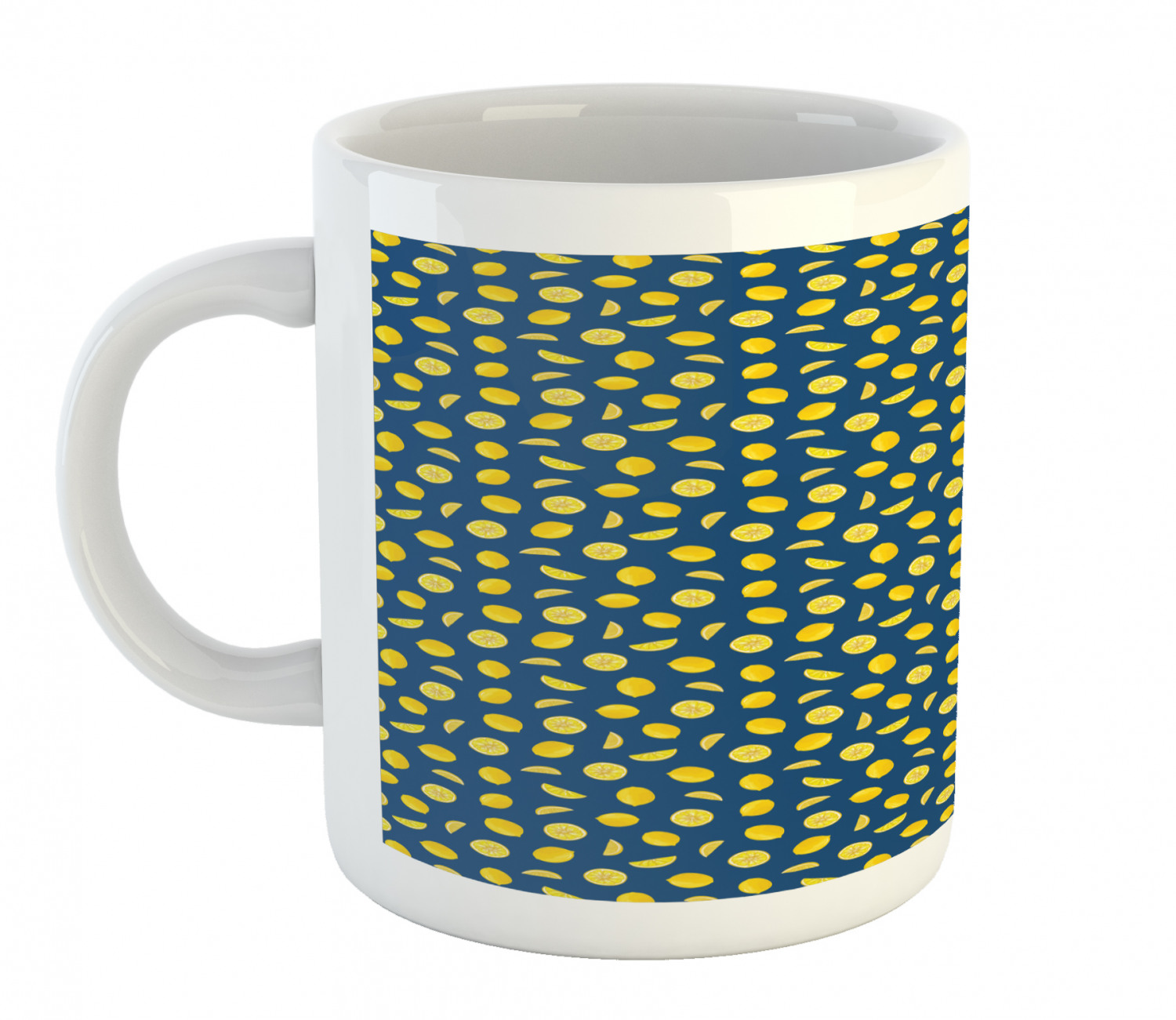 Ambesonne Lemons Pattern Ceramic Coffee Mug Cup for Water Tea Drinks, 11 oz - Picture 235 of 244