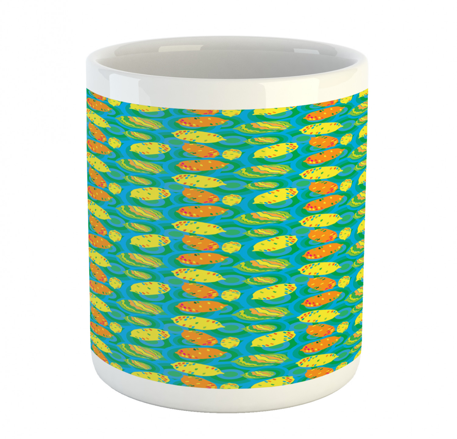 Ambesonne Lemons Pattern Ceramic Coffee Mug Cup for Water Tea Drinks, 11 oz - Picture 113 of 244