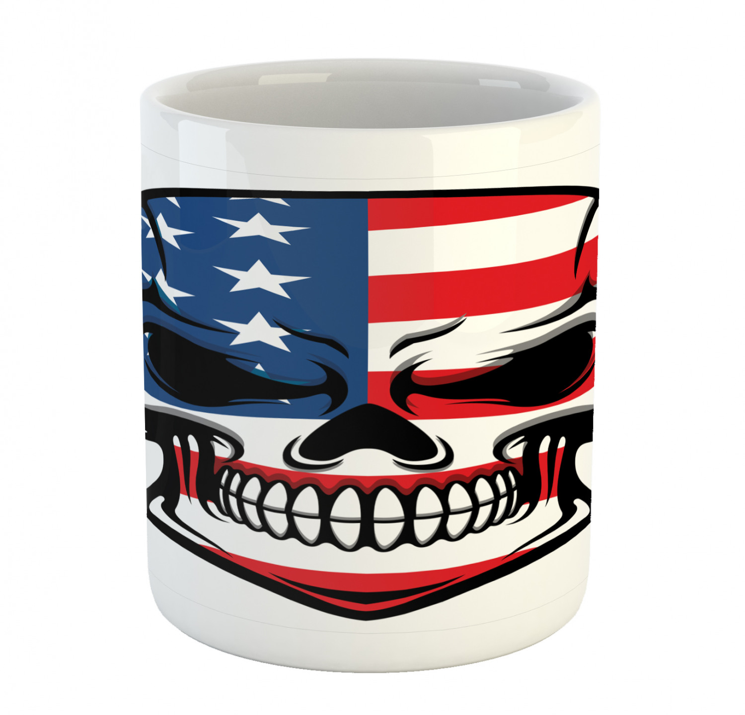 Ambesonne American Design Ceramic Coffee Mug Cup for Water Tea Drinks, 11 oz