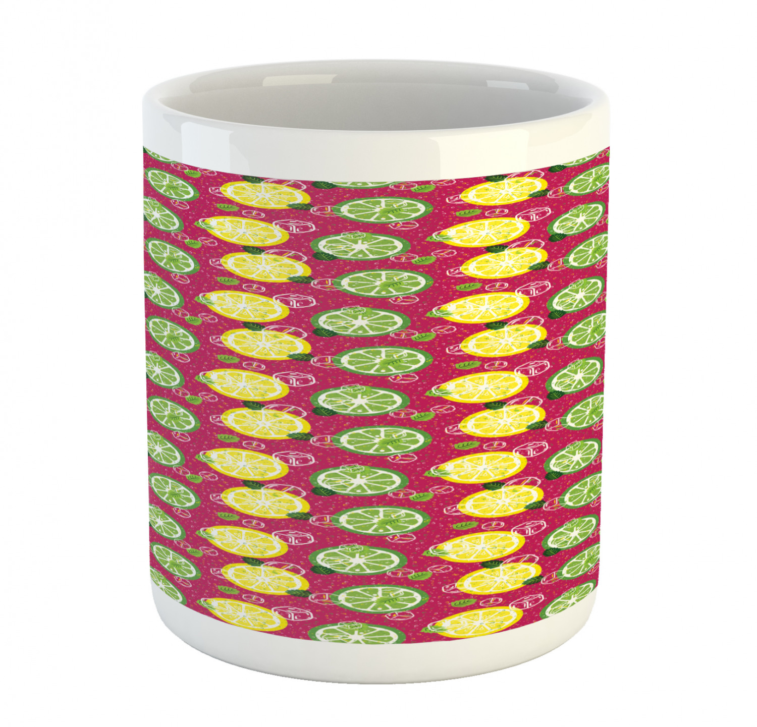 Ambesonne Lemons Pattern Ceramic Coffee Mug Cup for Water Tea Drinks, 11 oz - Picture 193 of 244