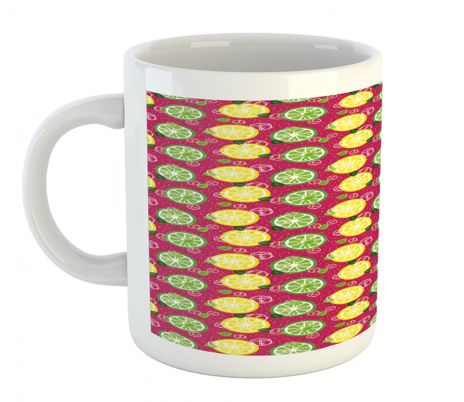 Ambesonne Lemons Pattern Ceramic Coffee Mug Cup for Water Tea Drinks, 11 oz - Picture 195 of 244