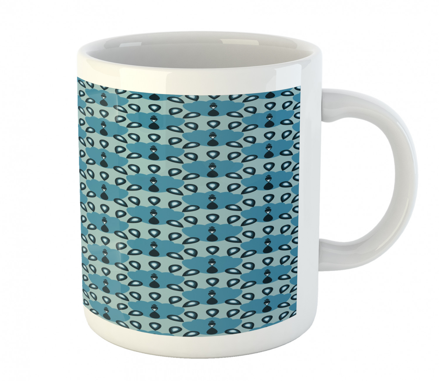 Coffee Unique Mug 11 oz Printed Ceramic Design Cup Ambesonne