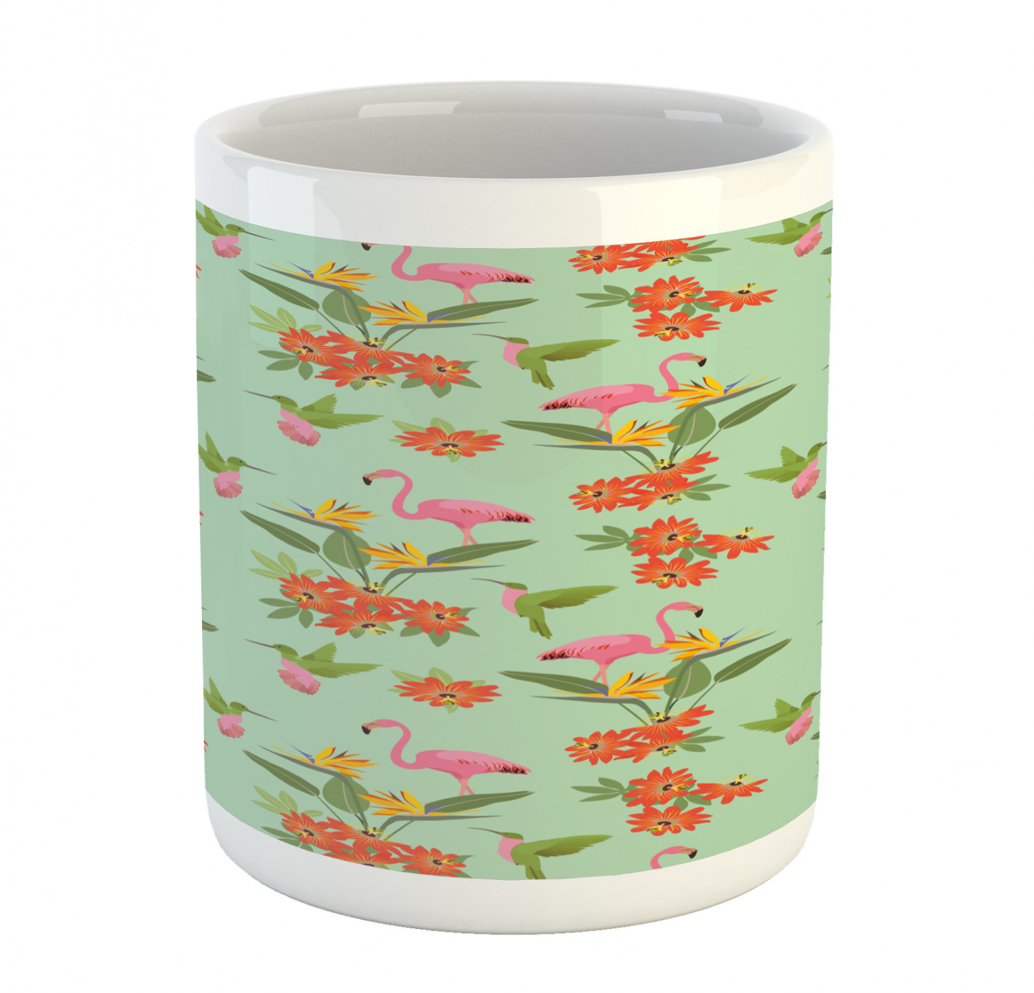 Coffee Unique Mug 11 oz Printed Ceramic Design Cup Ambesonne