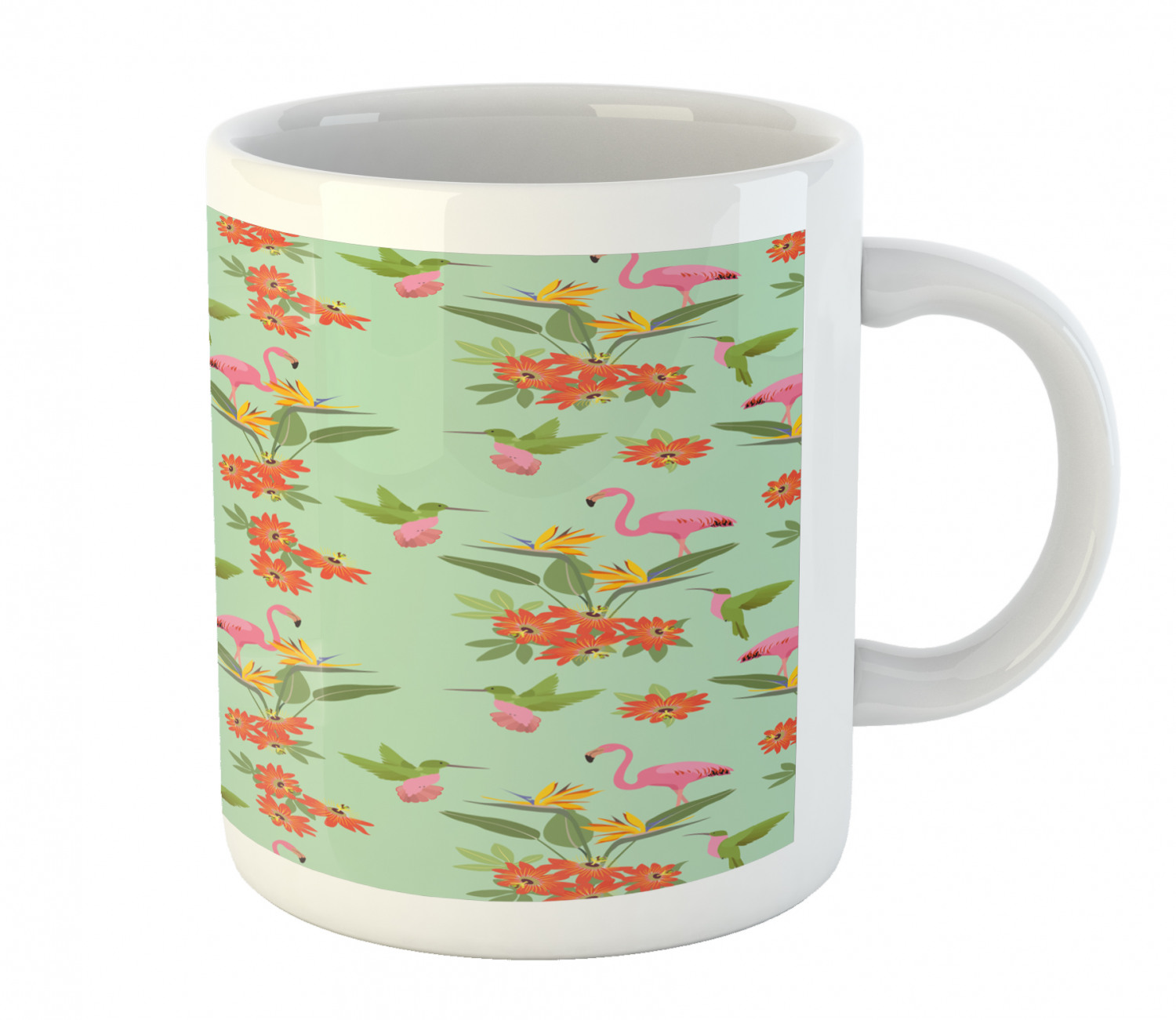 Coffee Unique Mug 11 oz Printed Ceramic Design Cup Ambesonne