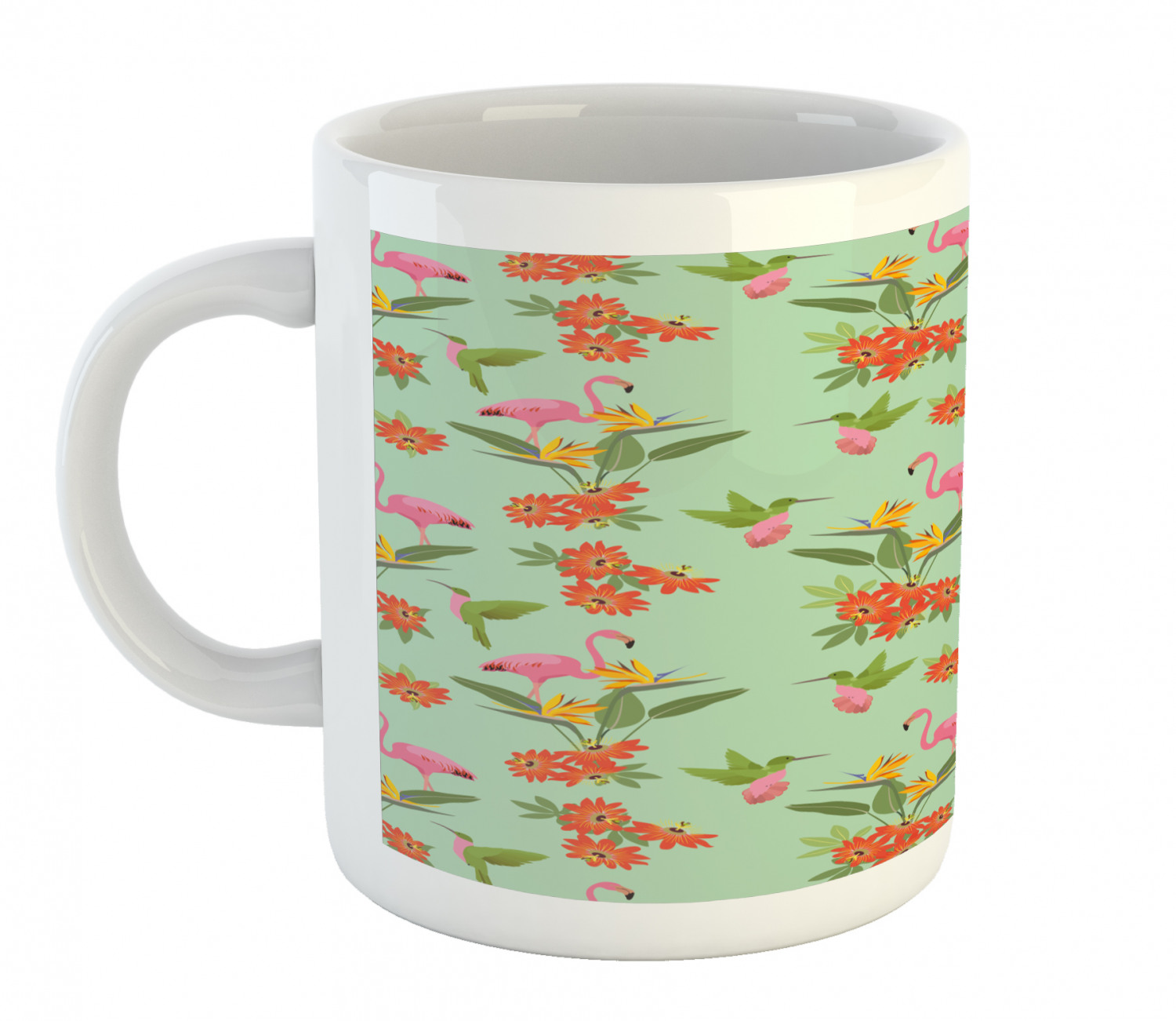 Coffee Unique Mug 11 oz Printed Ceramic Design Cup Ambesonne