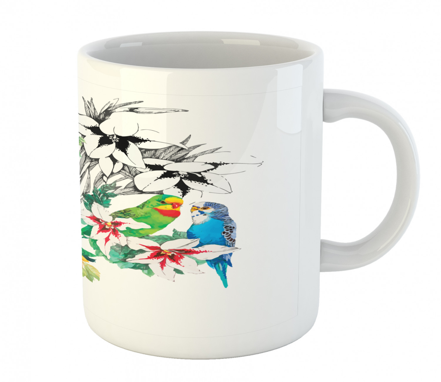 Coffee Unique Mug 11 oz Printed Ceramic Design Cup Ambesonne