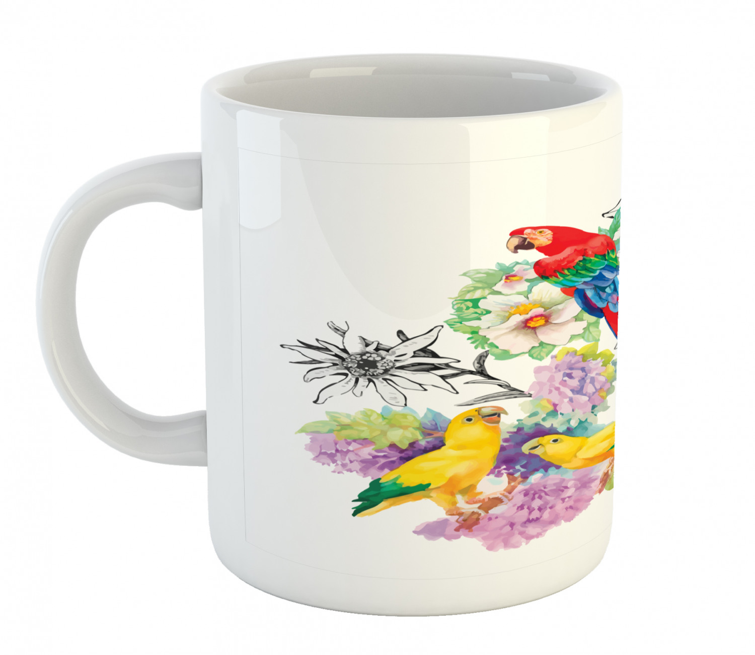 Coffee Unique Mug 11 oz Printed Ceramic Design Cup Ambesonne