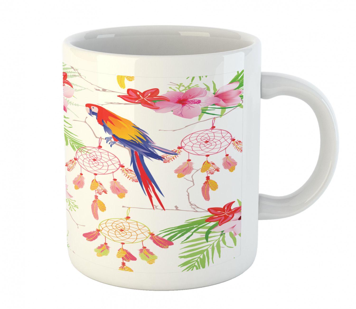 Coffee Unique Mug 11 oz Printed Ceramic Design Cup Ambesonne