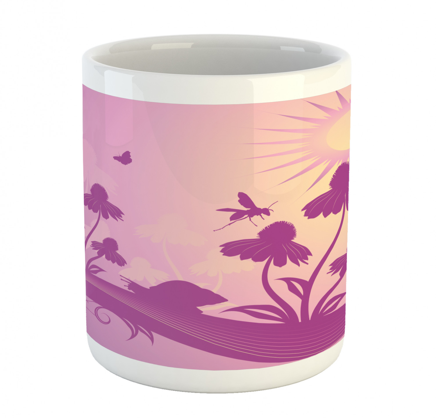 Coffee Unique Mug 11 oz Printed Ceramic Design Cup Ambesonne