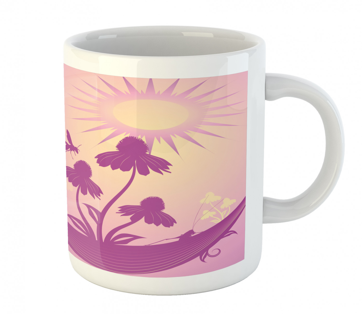 Coffee Unique Mug 11 oz Printed Ceramic Design Cup Ambesonne