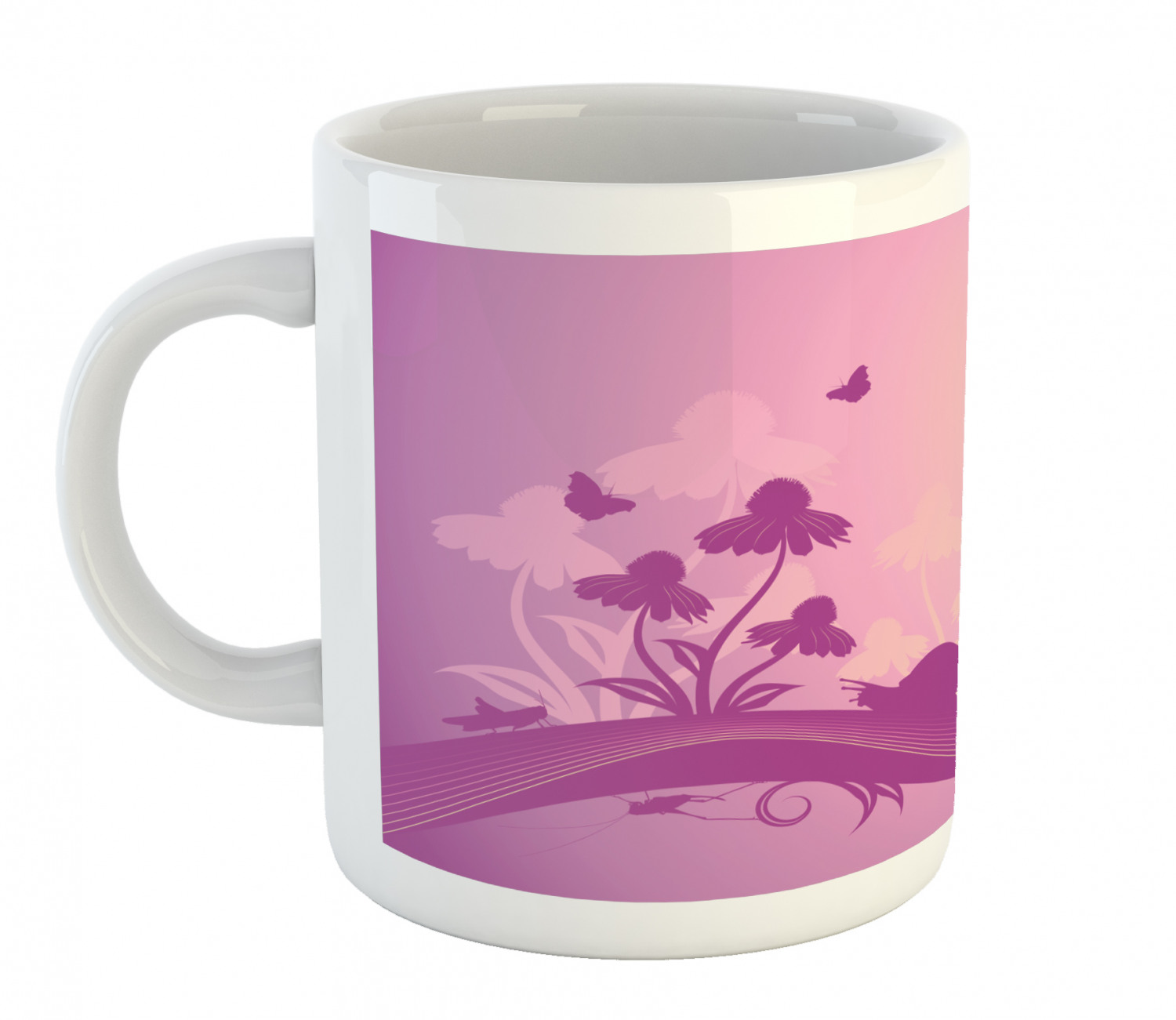 Coffee Unique Mug 11 oz Printed Ceramic Design Cup Ambesonne