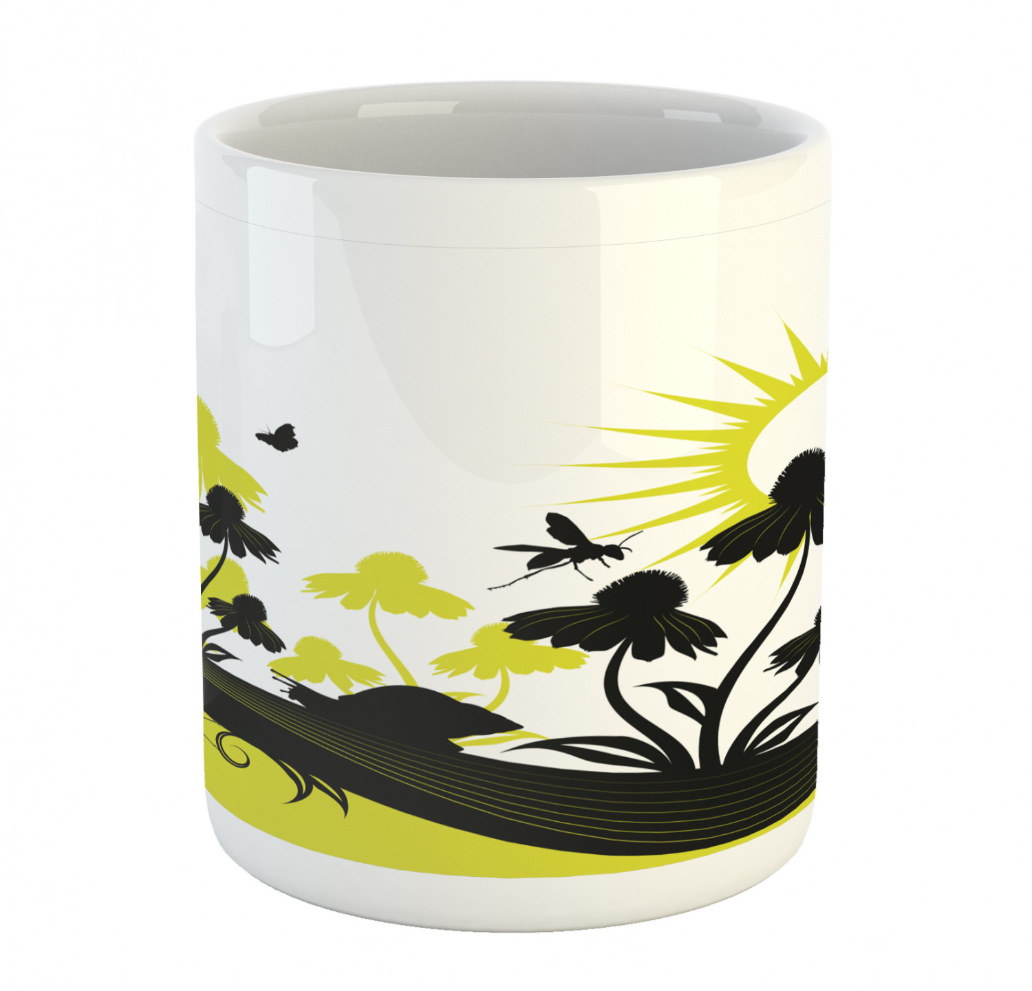 Coffee Unique Mug 11 oz Printed Ceramic Design Cup Ambesonne