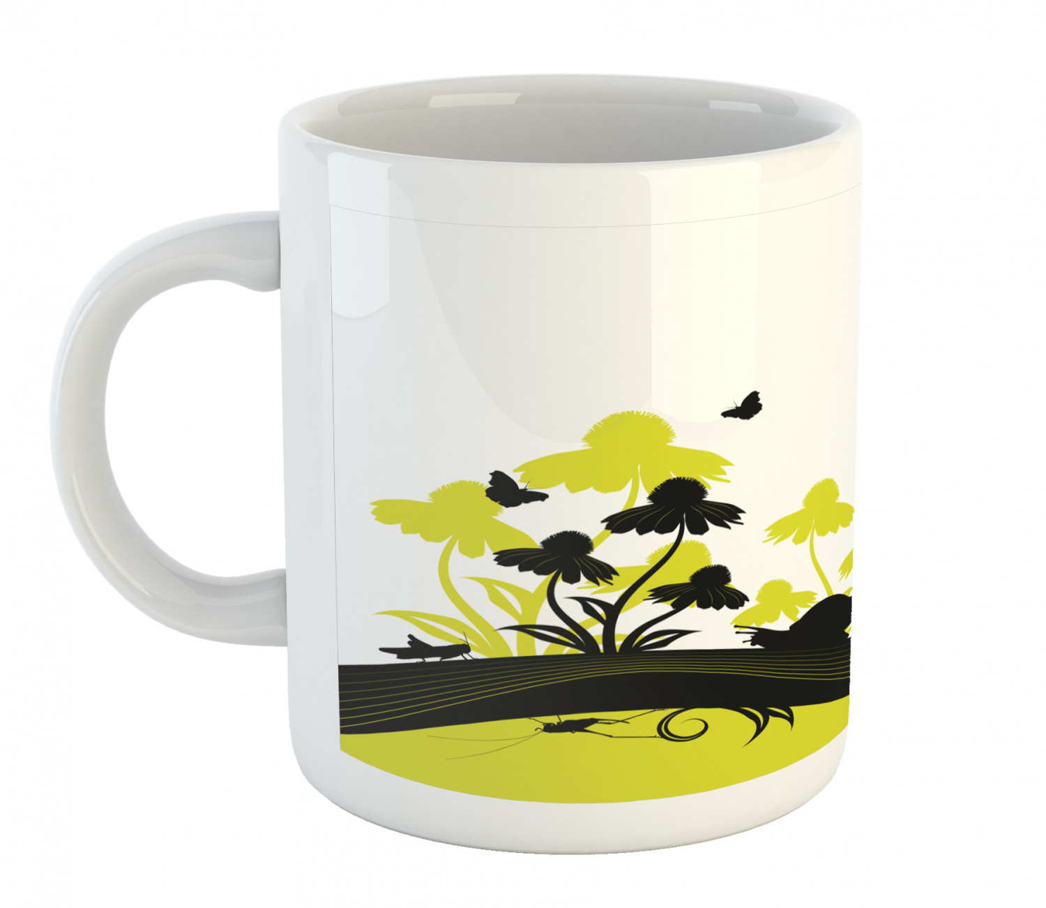 Coffee Unique Mug 11 oz Printed Ceramic Design Cup Ambesonne