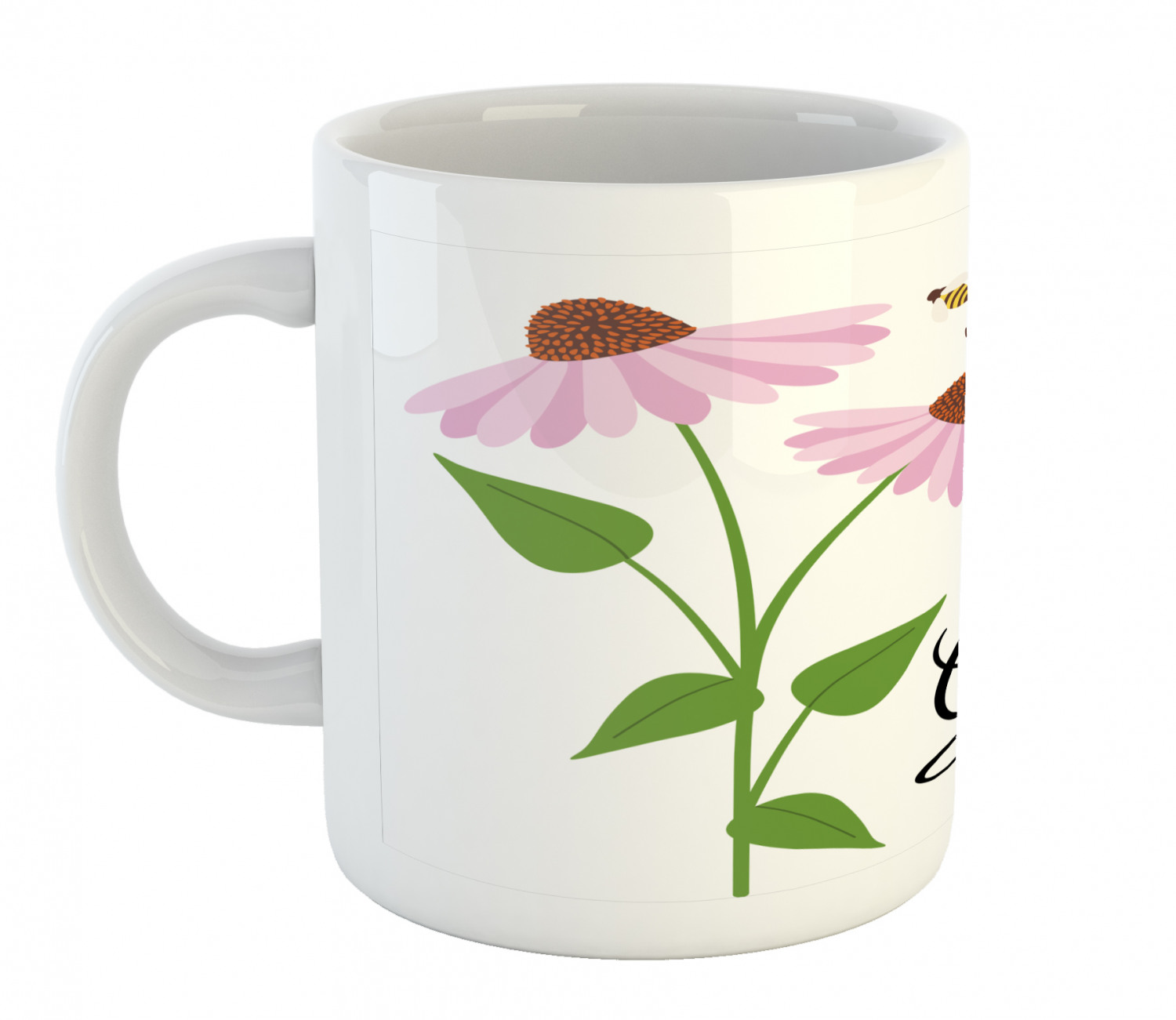 Coffee Unique Mug 11 oz Printed Ceramic Design Cup Ambesonne