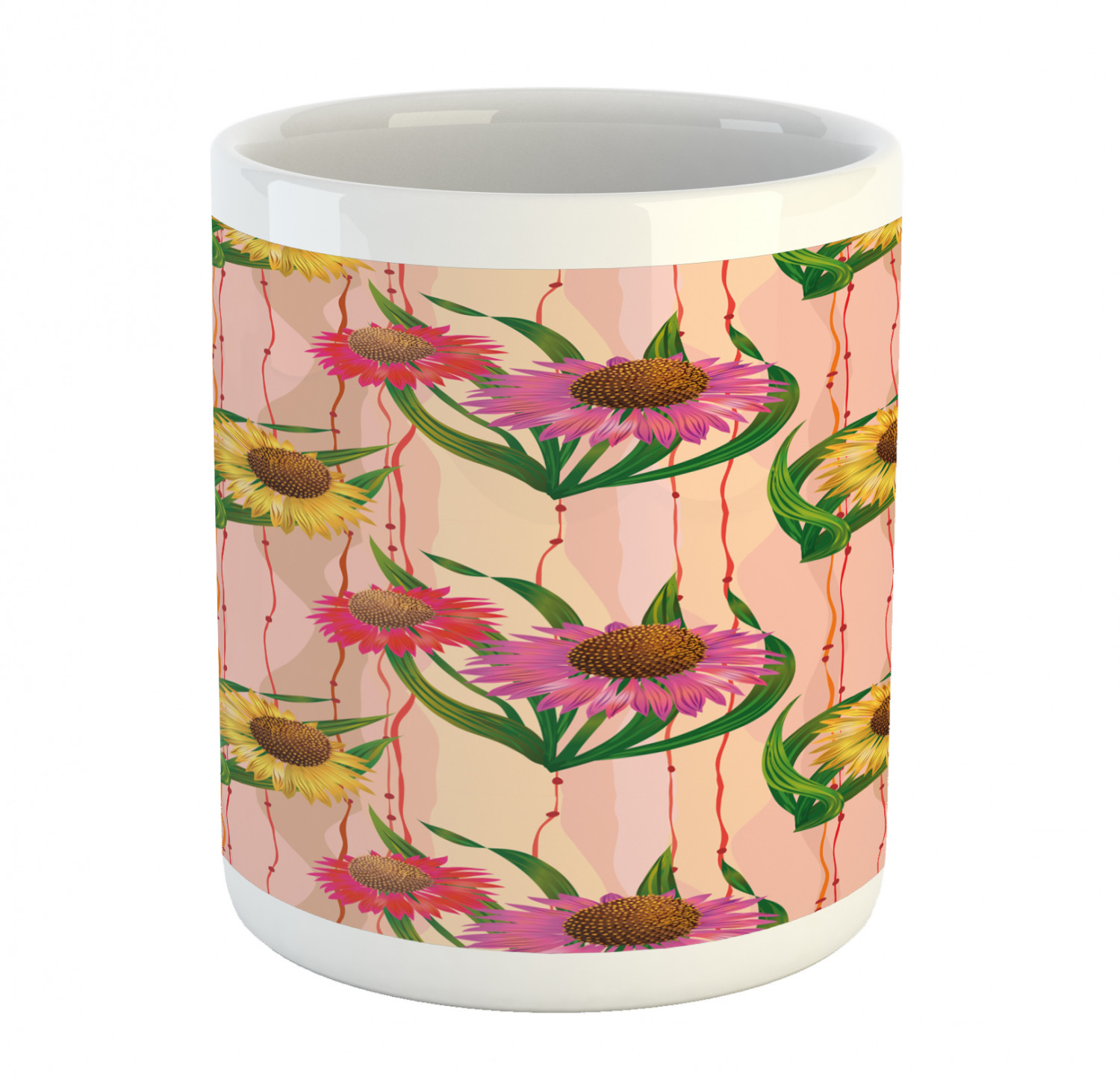 Coffee Unique Mug 11 oz Printed Ceramic Design Cup Ambesonne