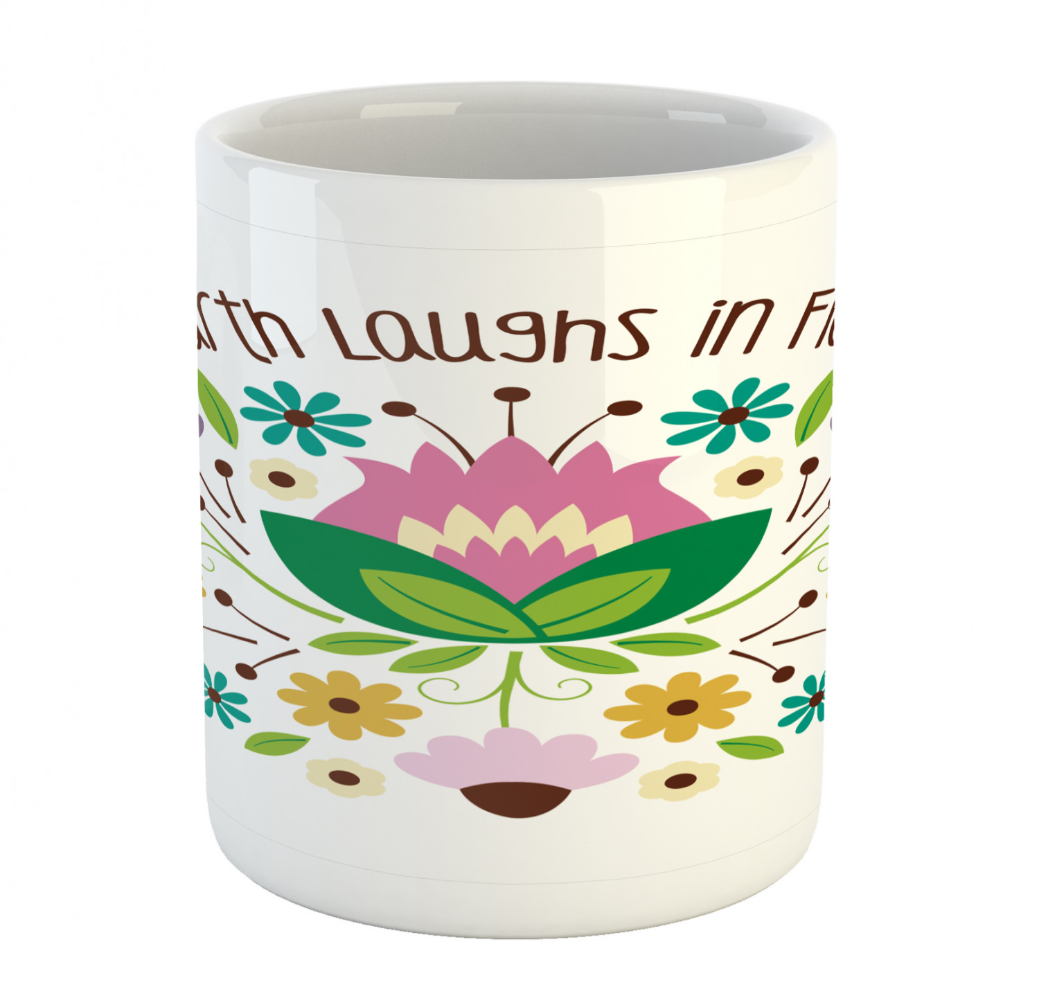 Coffee Unique Mug 11 oz Printed Ceramic Design Cup Ambesonne