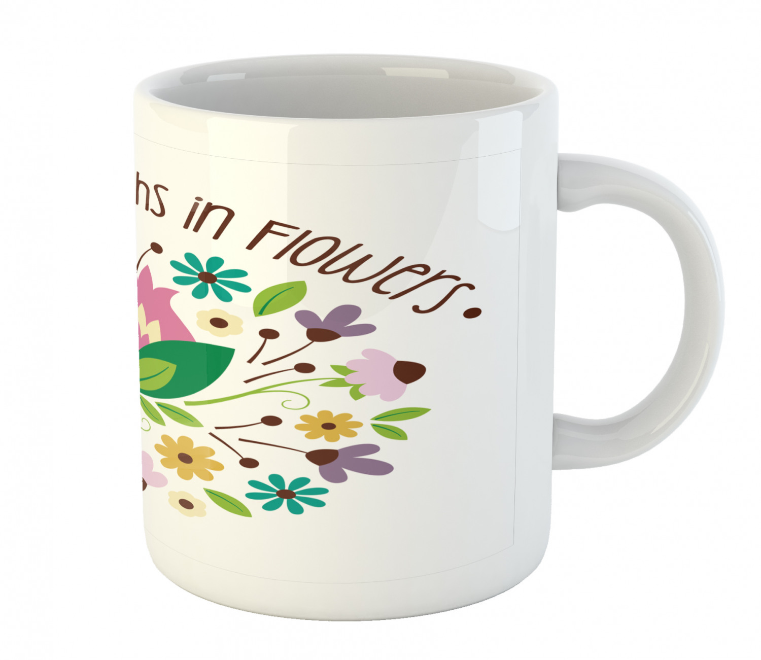 Coffee Unique Mug 11 oz Printed Ceramic Design Cup Ambesonne