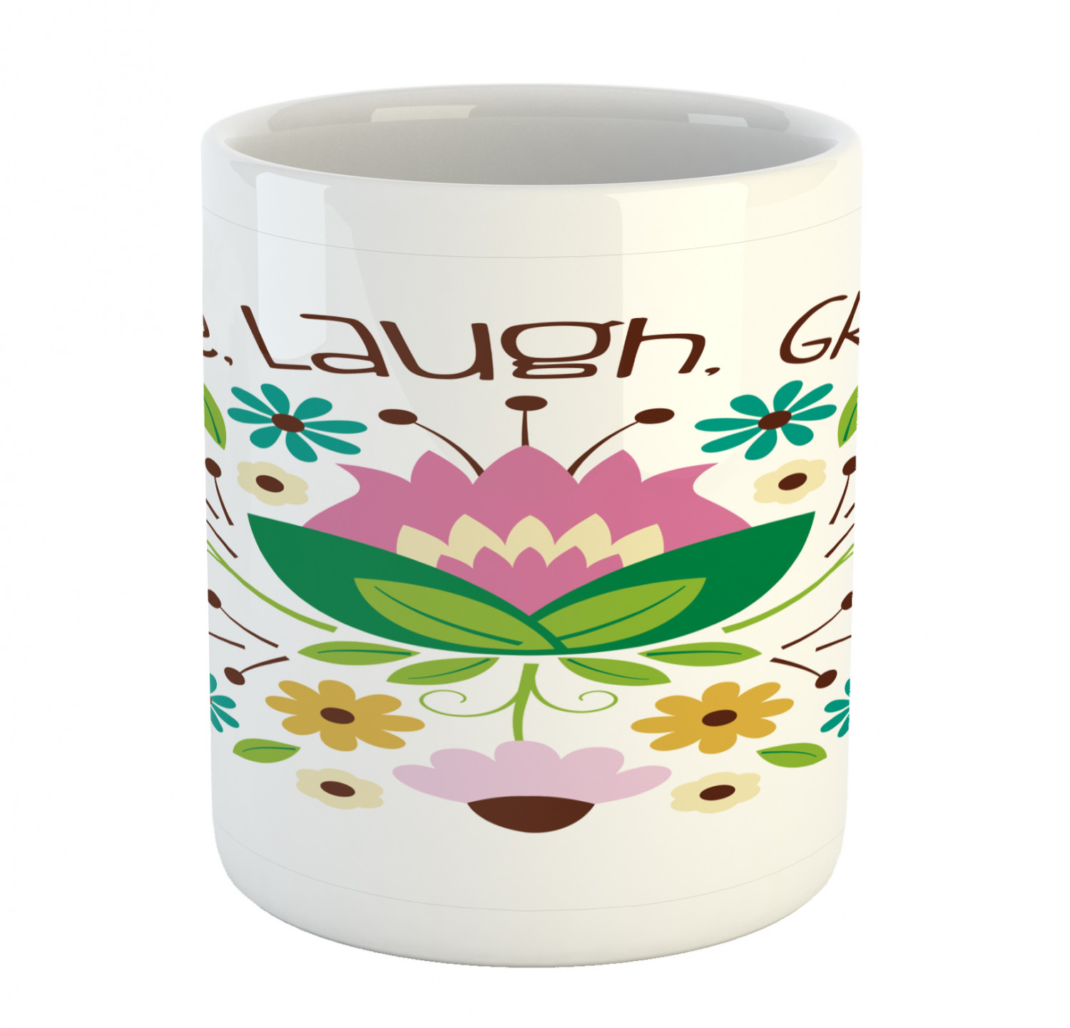 Coffee Unique Mug 11 oz Printed Ceramic Design Cup Ambesonne