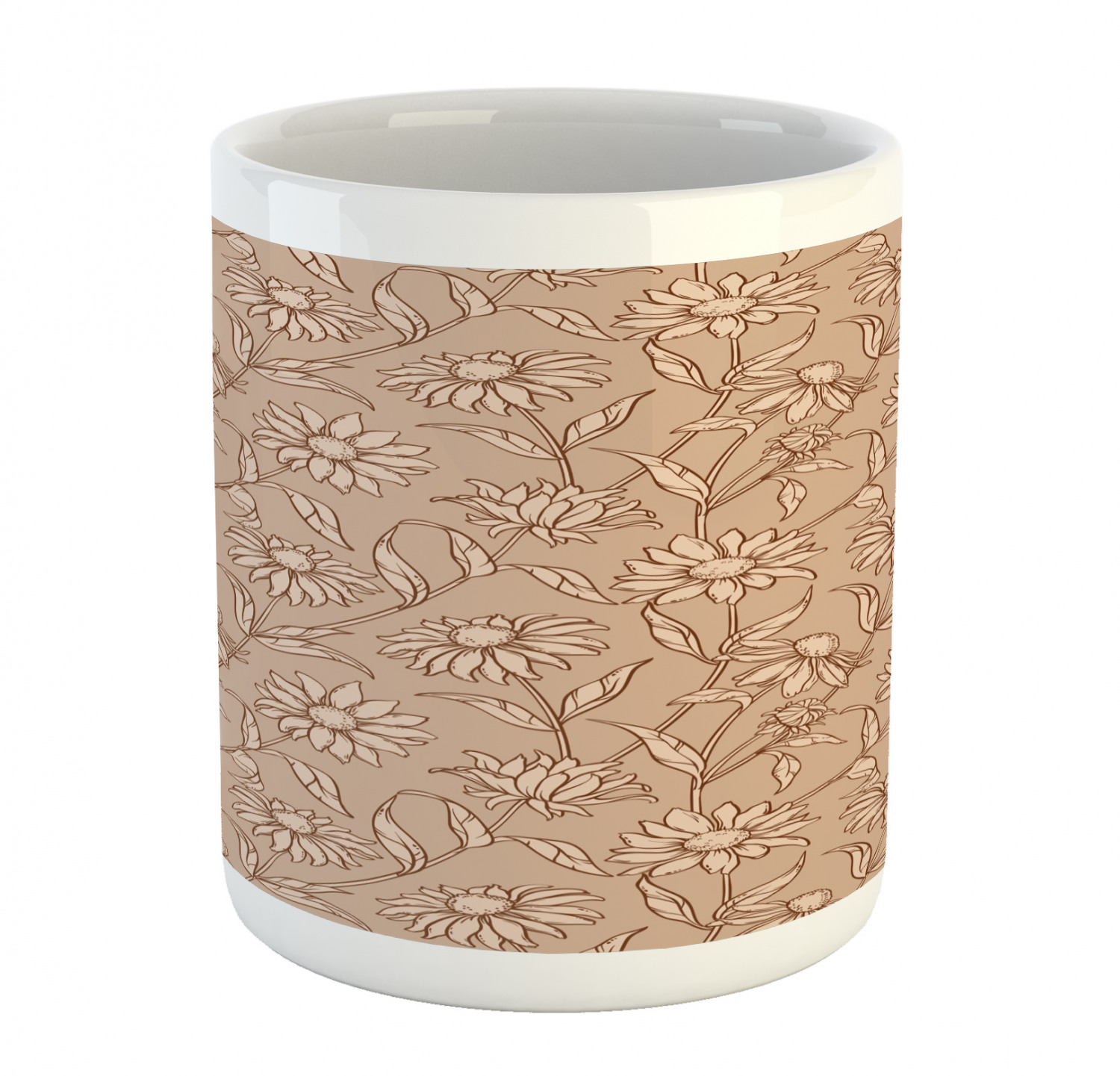 Coffee Unique Mug 11 oz Printed Ceramic Design Cup Ambesonne