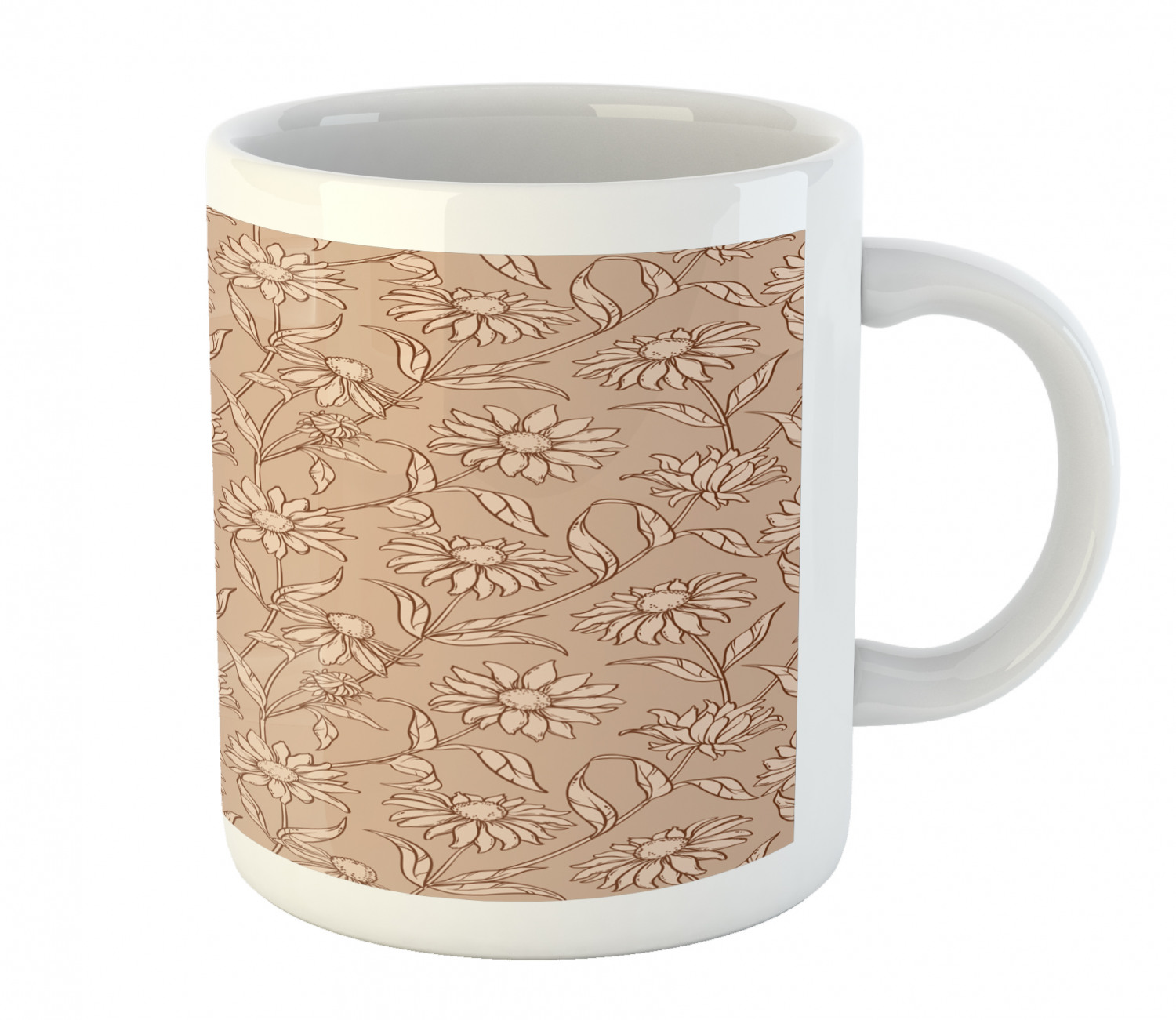 Coffee Unique Mug 11 oz Printed Ceramic Design Cup Ambesonne