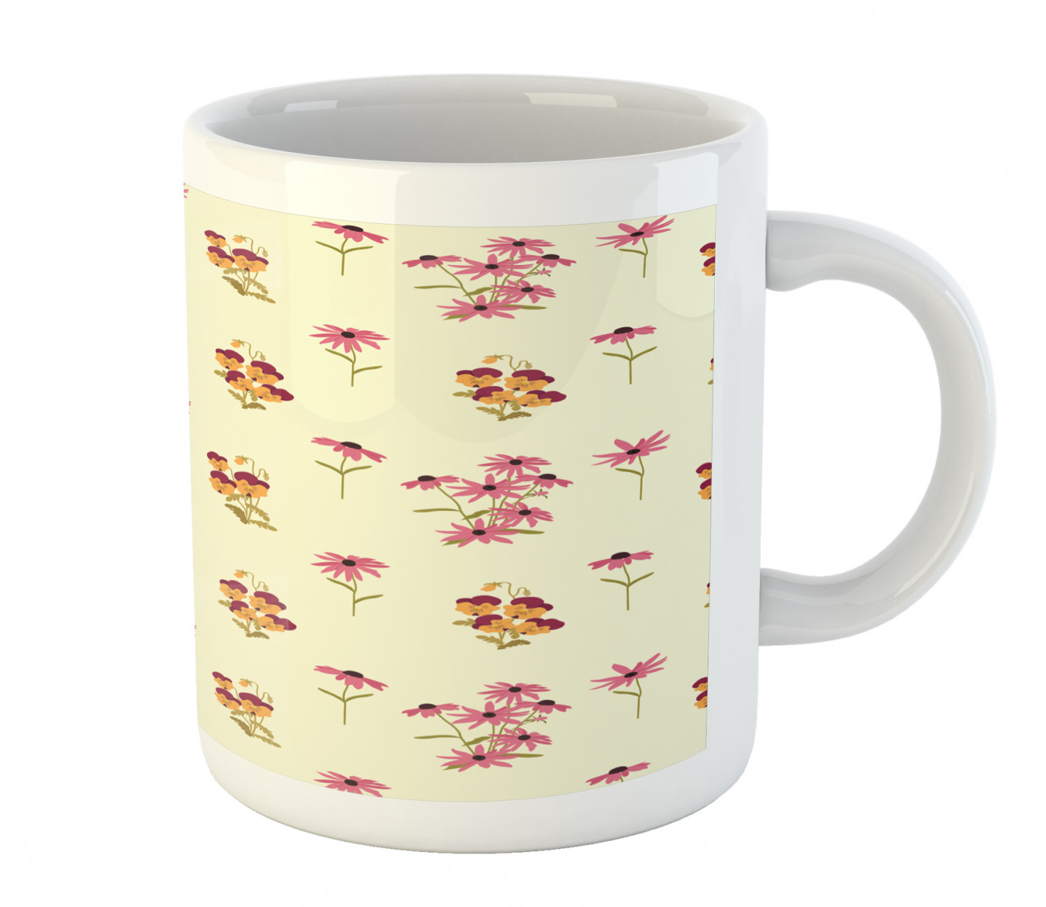 Coffee Unique Mug 11 oz Printed Ceramic Design Cup Ambesonne