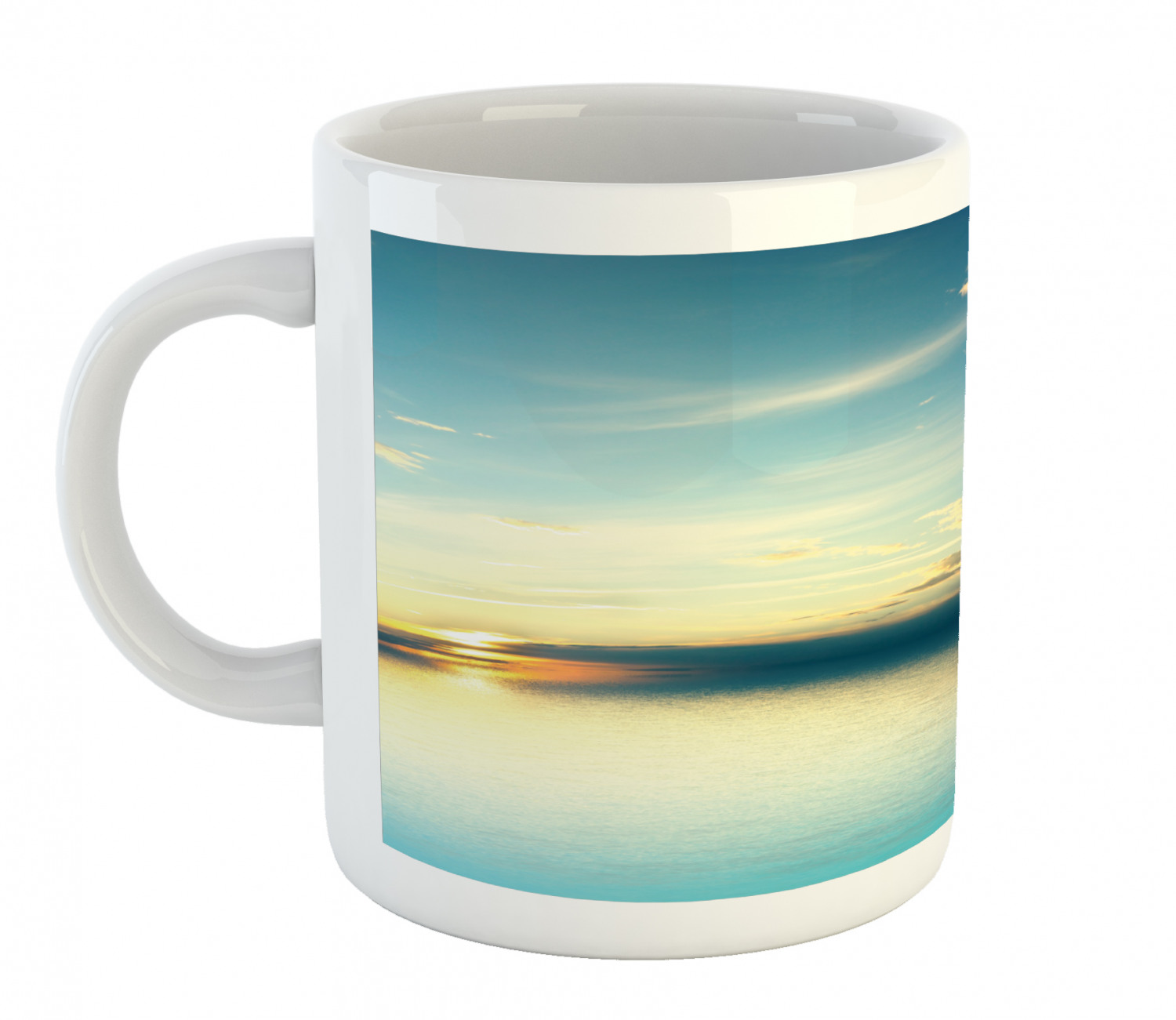 Coffee Unique Mug 11 oz Printed Ceramic Design Cup Ambesonne