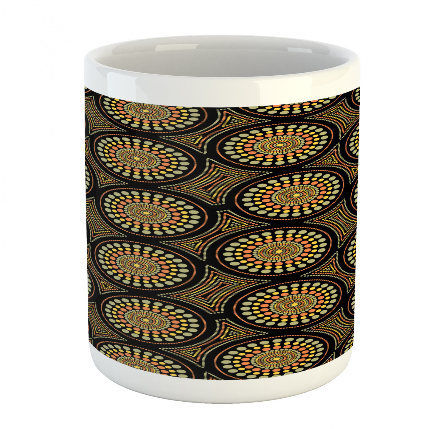 Coffee Unique Mug 11 oz Printed Ceramic Design Cup Ambesonne