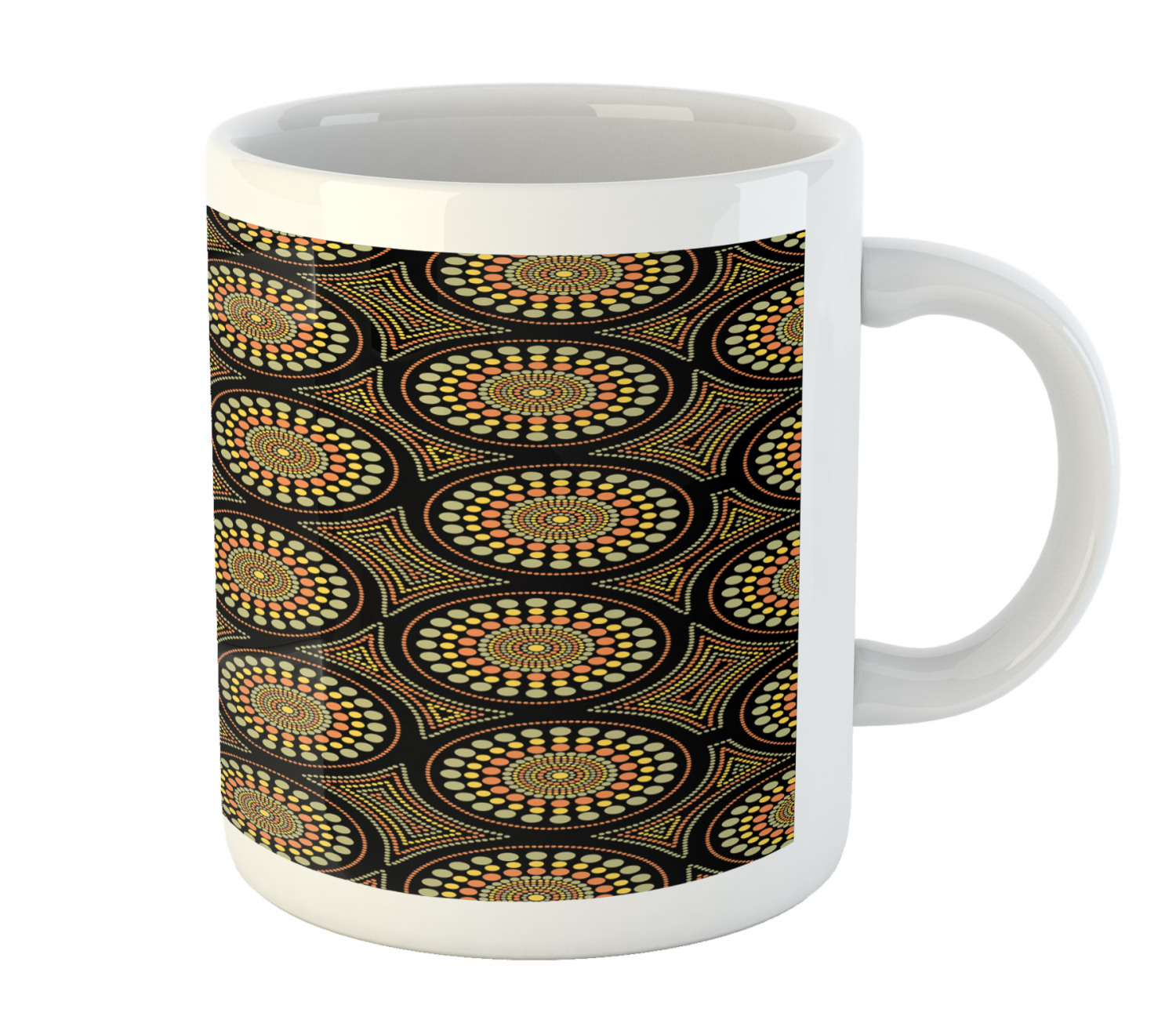 Coffee Unique Mug 11 oz Printed Ceramic Design Cup Ambesonne