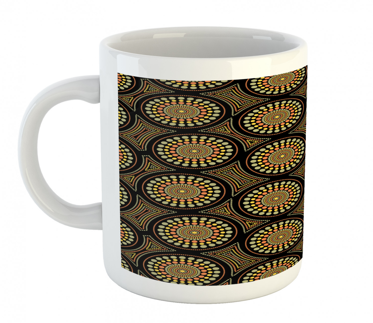 Coffee Unique Mug 11 oz Printed Ceramic Design Cup Ambesonne