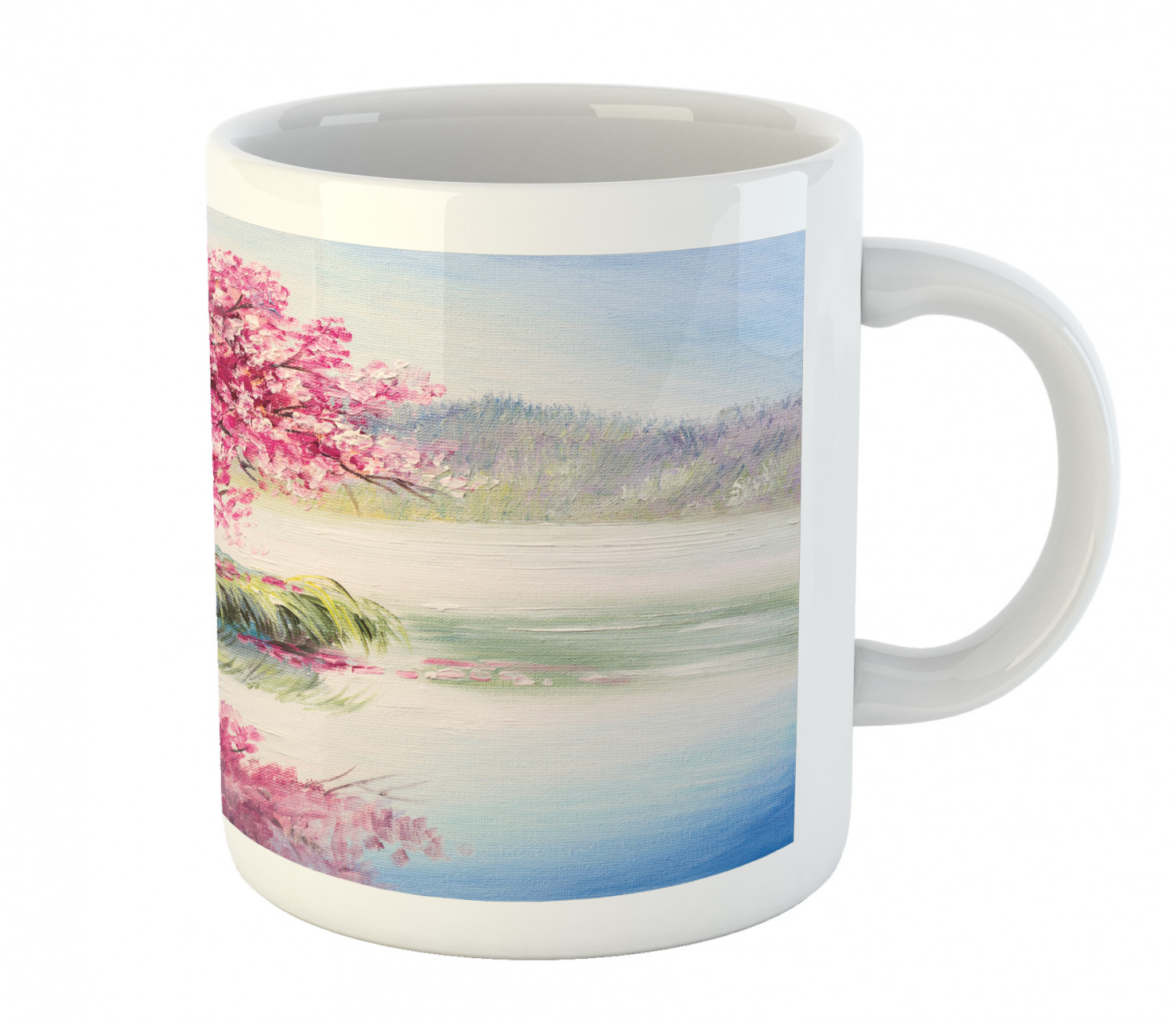 Coffee Unique Mug 11 oz Printed Ceramic Design Cup Ambesonne