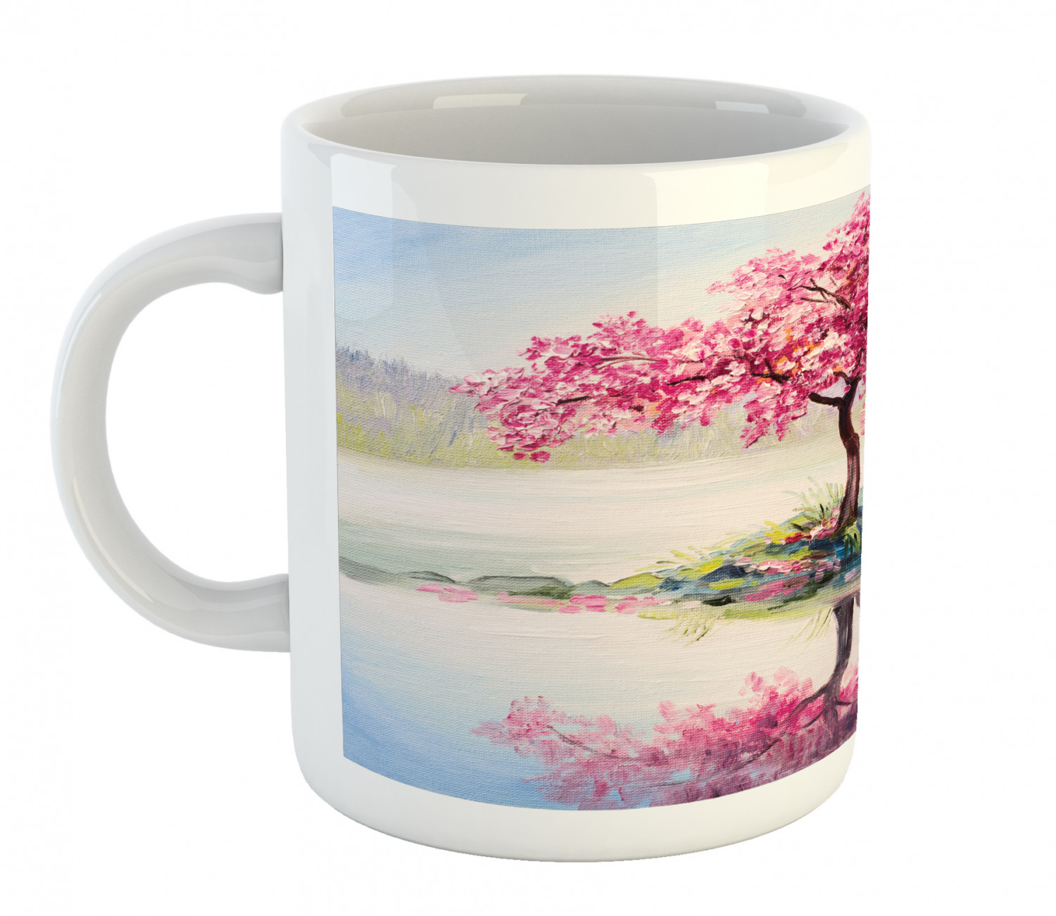 Coffee Unique Mug 11 oz Printed Ceramic Design Cup Ambesonne