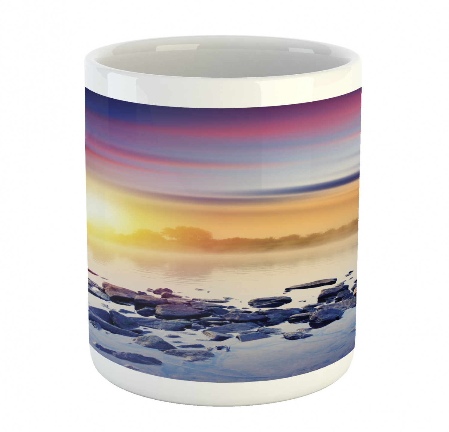 Coffee Unique Mug 11 oz Printed Ceramic Design Cup Ambesonne