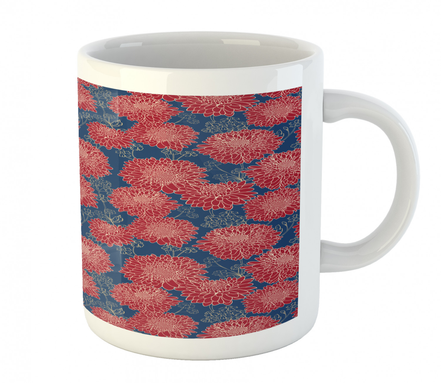 Coffee Unique Mug 11 oz Printed Ceramic Design Cup Ambesonne